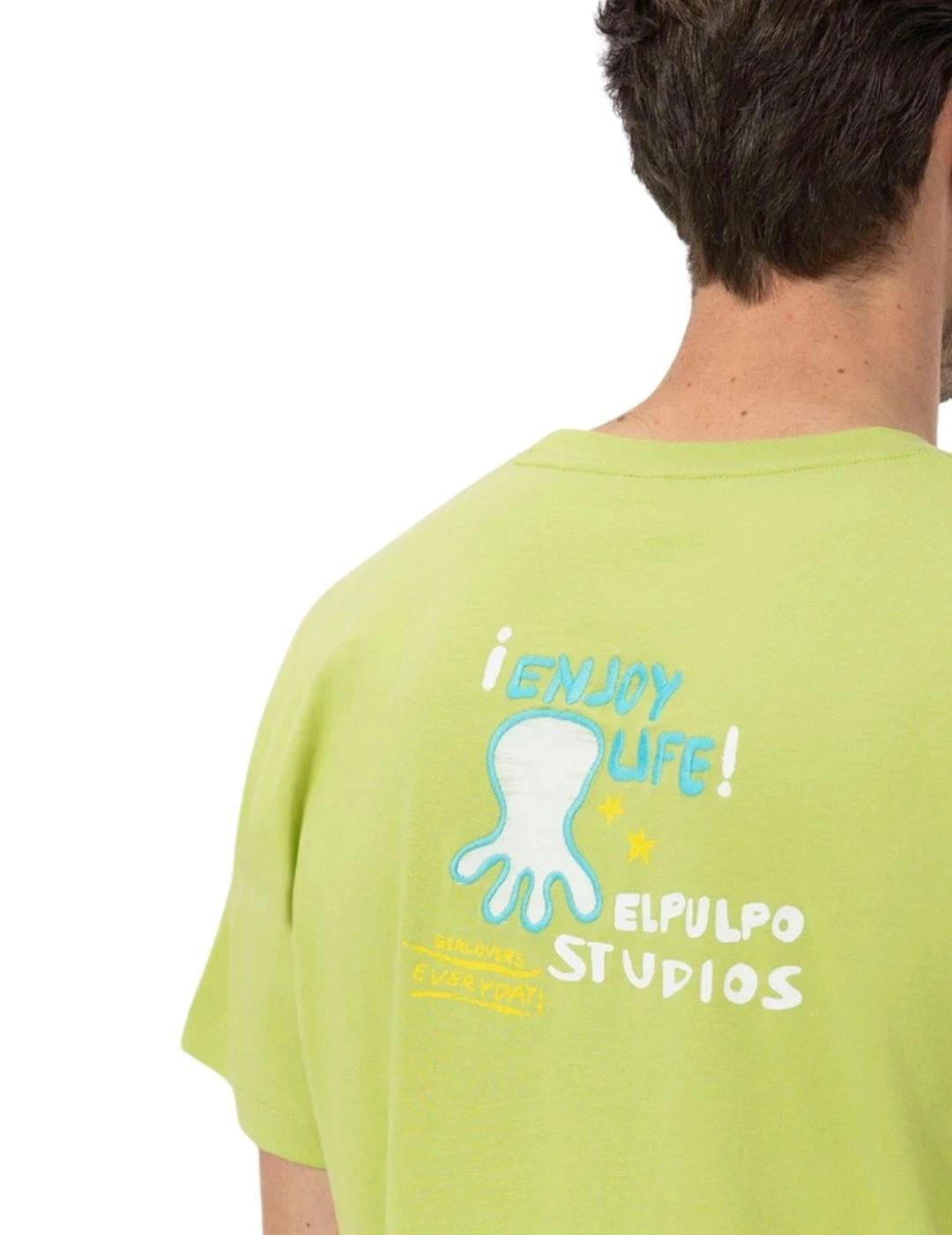 El Pulpo Camiseta Estampado Enjoy Life Verde
