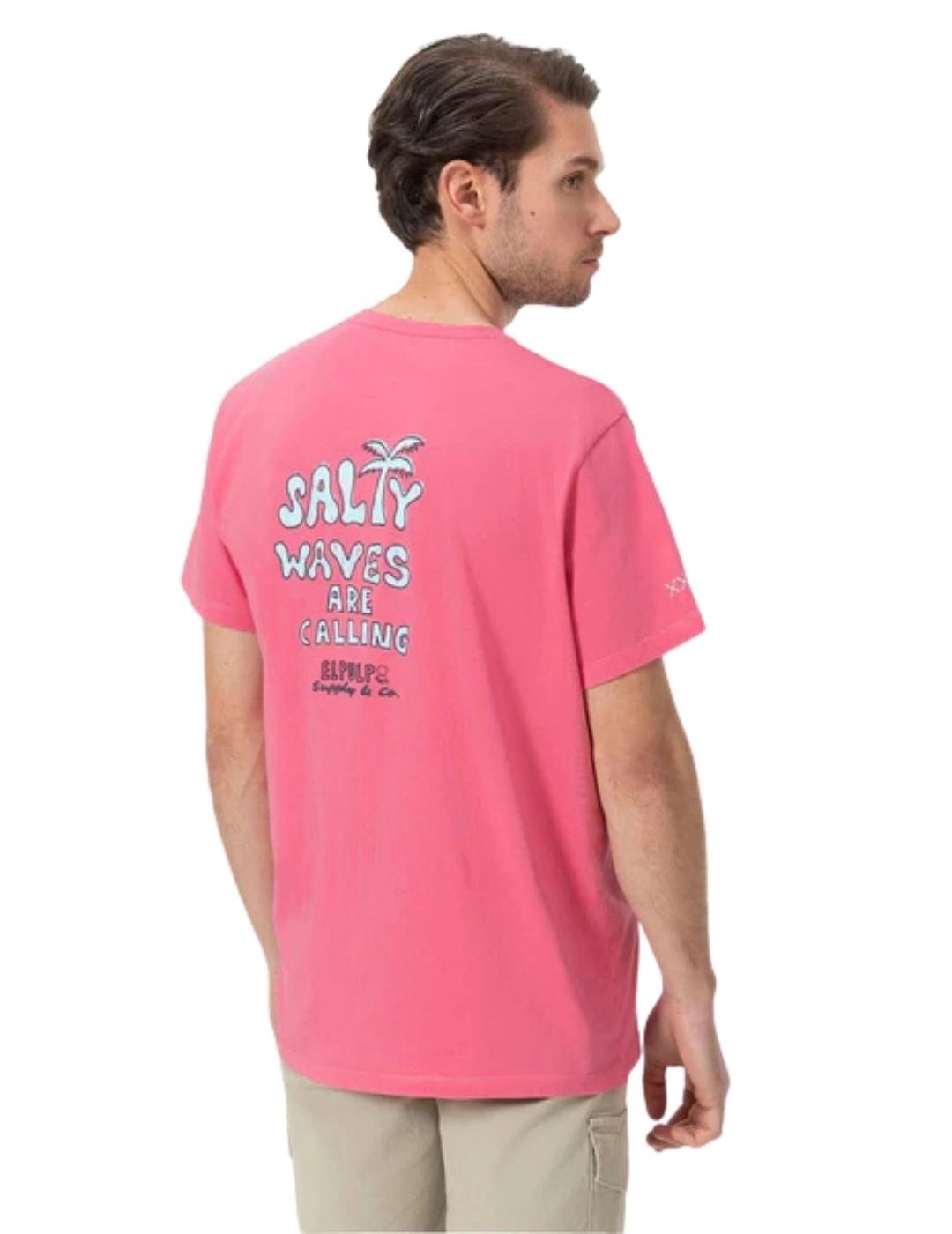 El Pulpo Camiseta Estampado Salty Waves Rosa