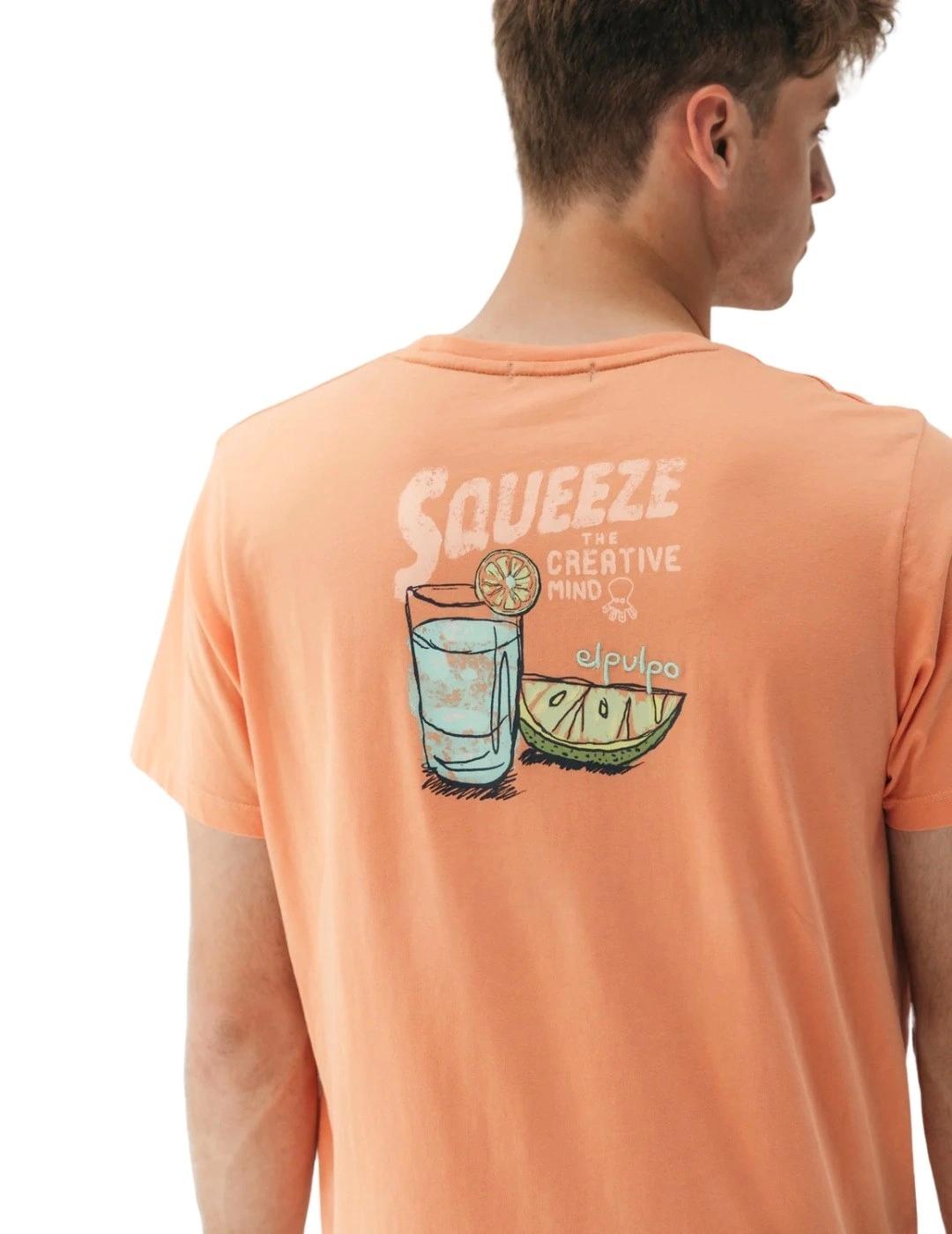 El Pulpo Camiseta estampado Squeeze Melocotón