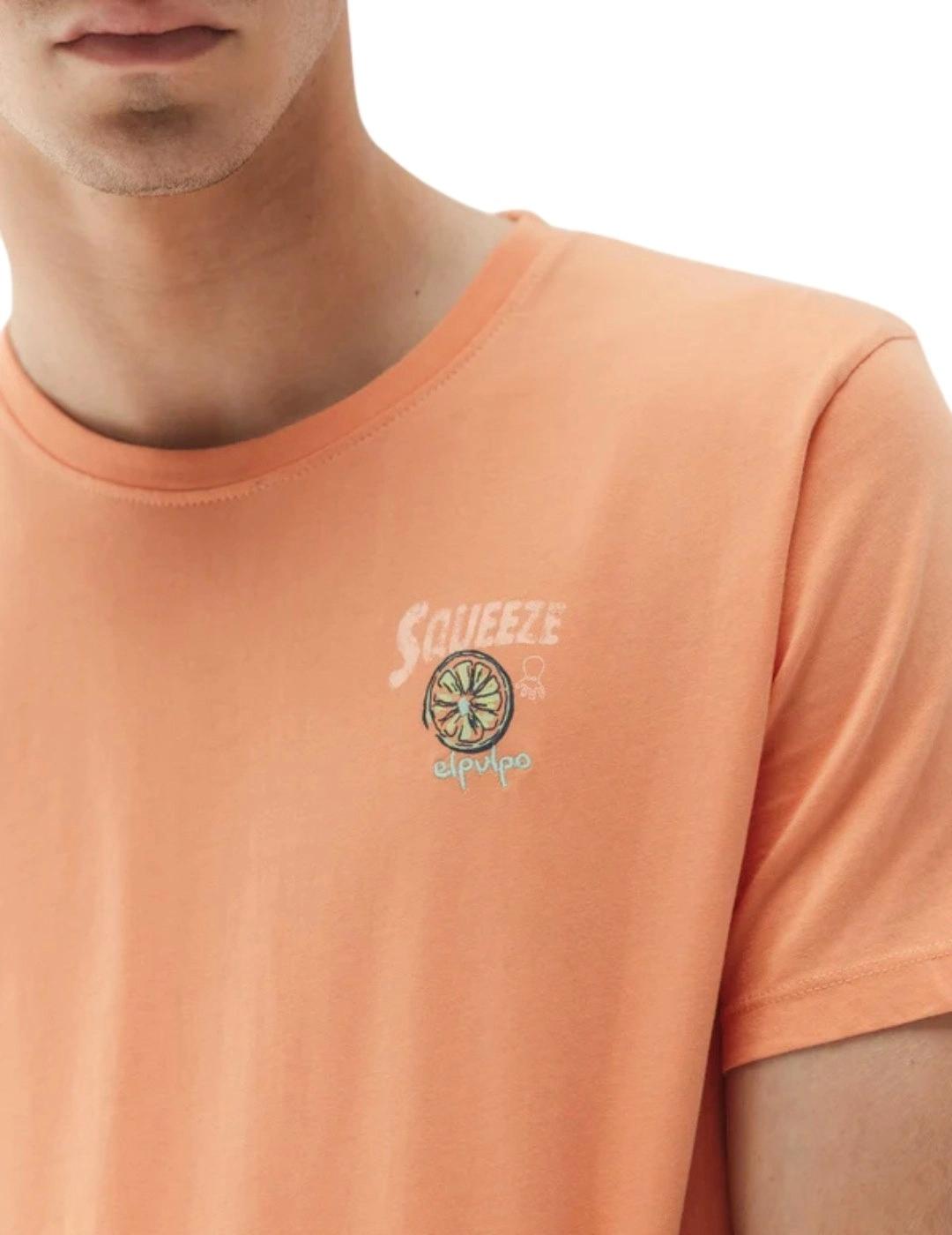 El Pulpo Camiseta estampado Squeeze Melocotón