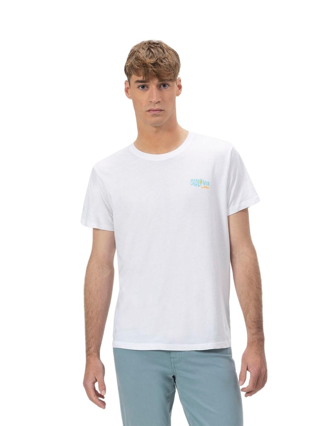 El Pulpo Camiseta Estampado Surfing Waves Blanco P