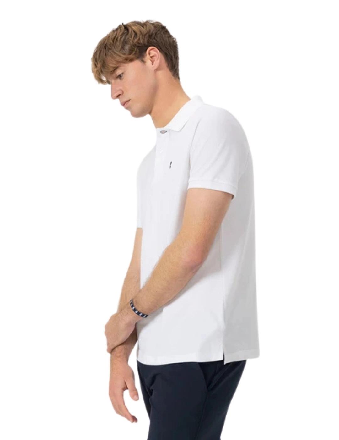 El Pulpo Polo Lavado Bordados A Contraste Blanco