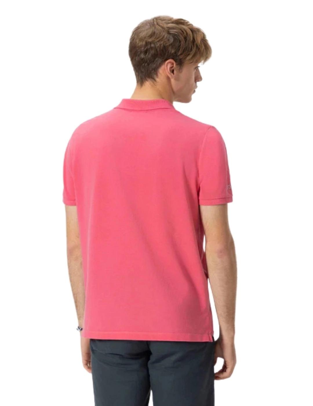 El Pulpo Polo Lavado Bordados A Contraste Rosa