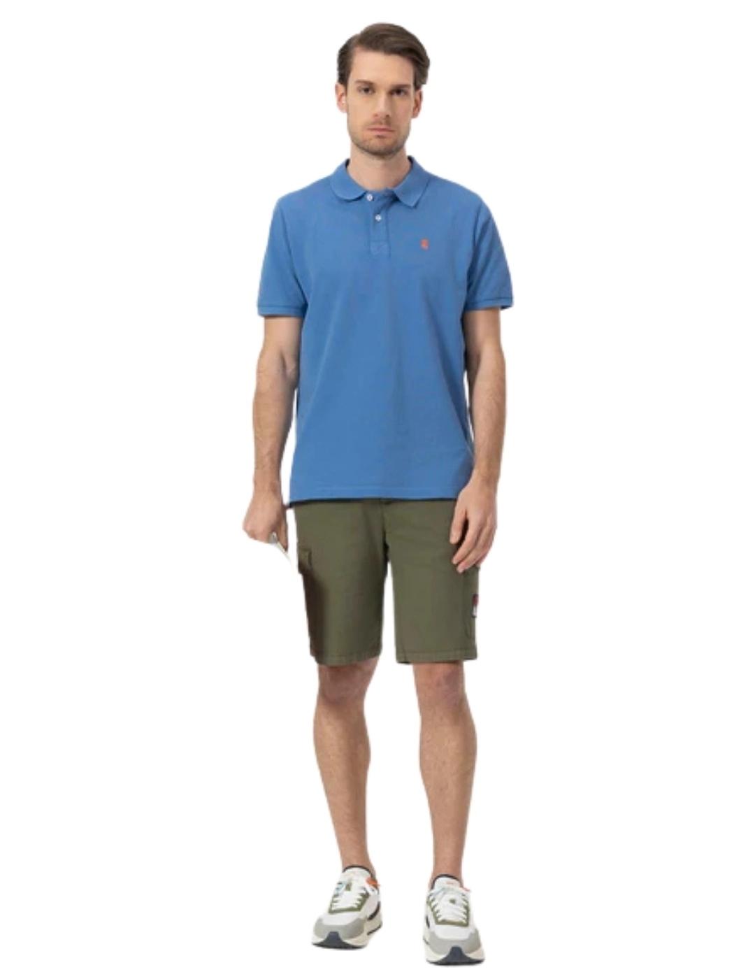 El Pulpo Polo Lavado Bordados A Contraste Índigo