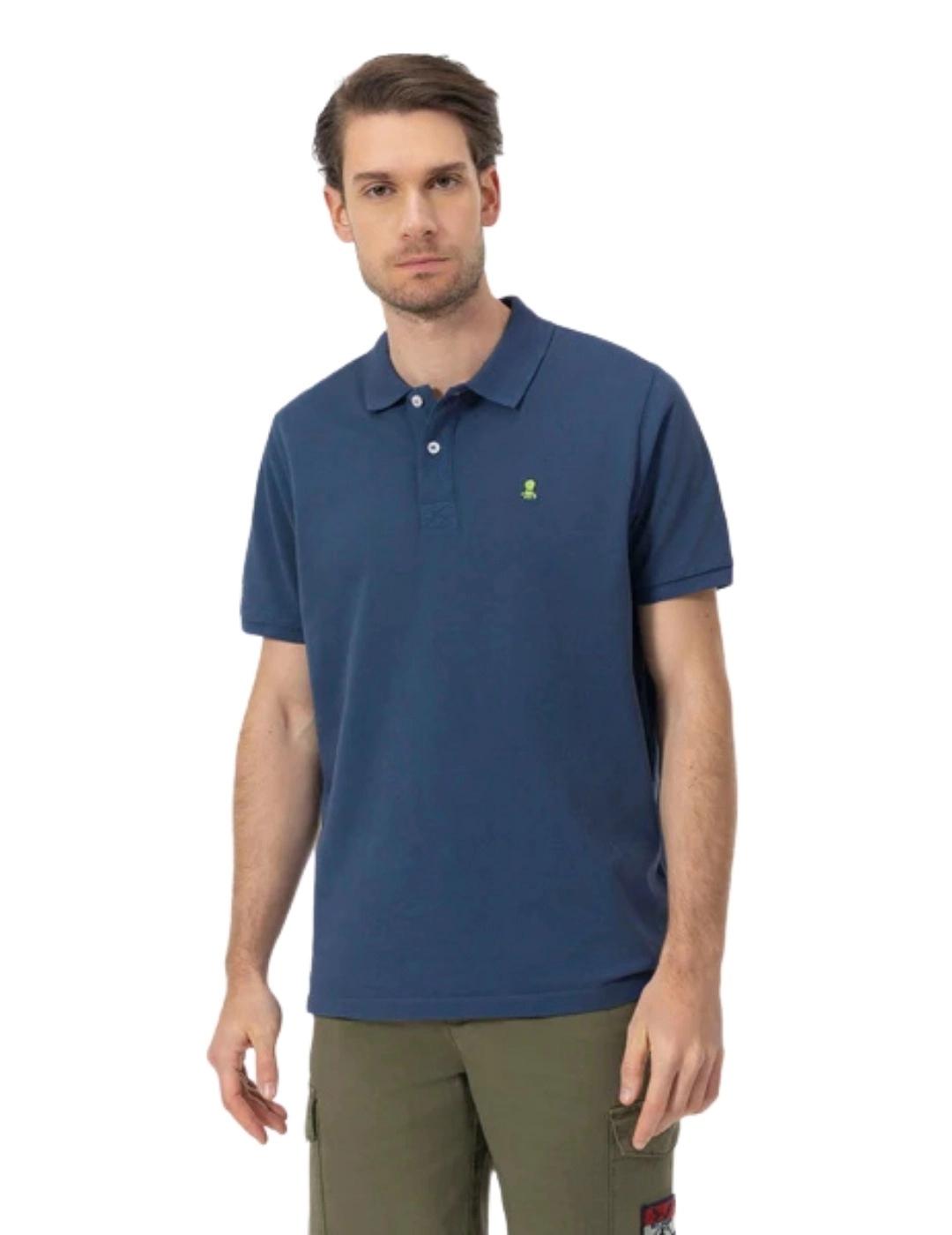 El Pulpo Polo Lavado Bordados A Contraste Marino