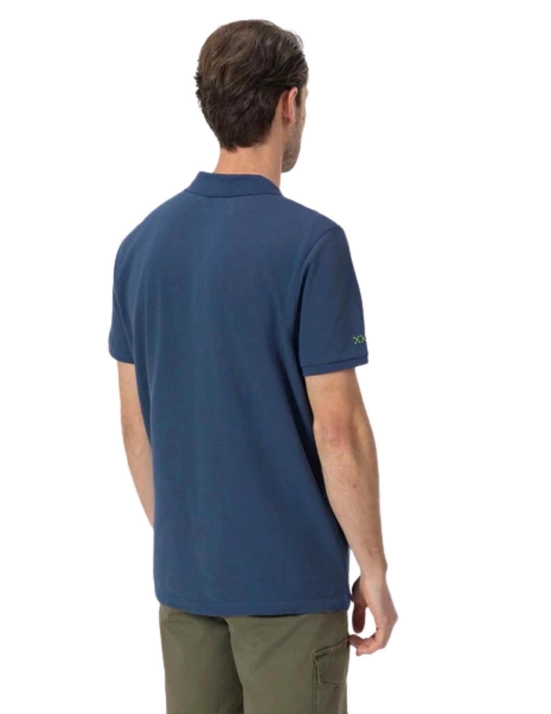 El Pulpo Polo Lavado Bordados A Contraste Marino