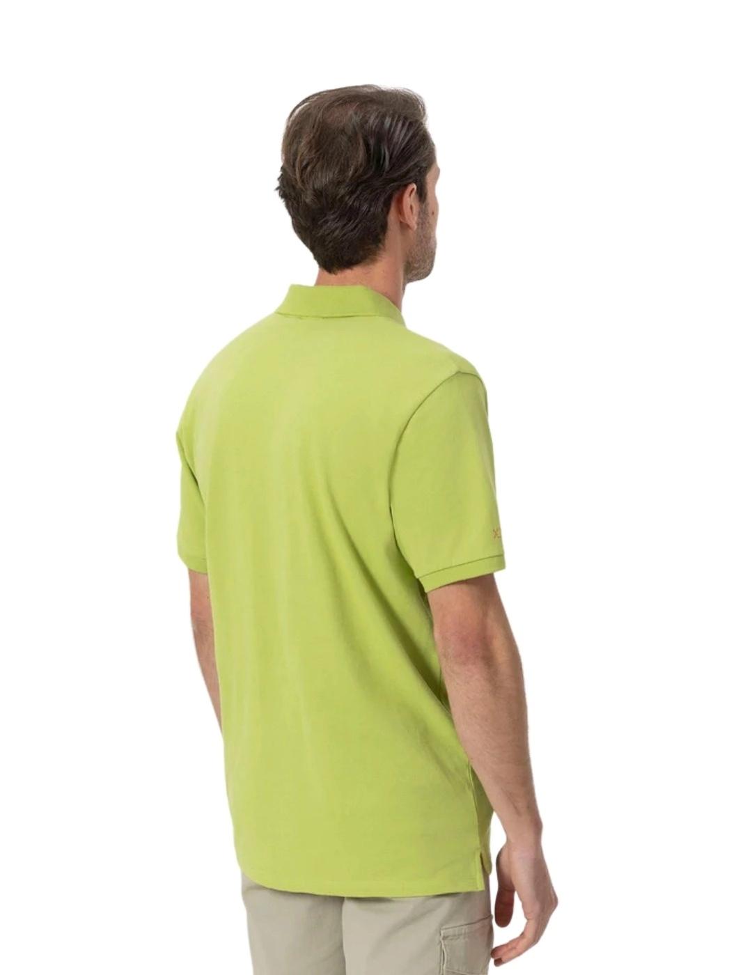 El Pulpo Polo Lavado Bordados A Contraste Verde Pi