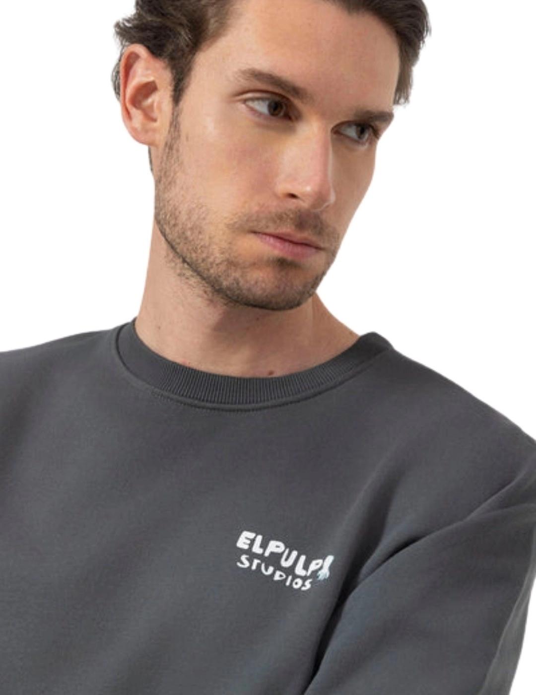 El Pulpo Sudadera Estampado Enjoy Life Antracita