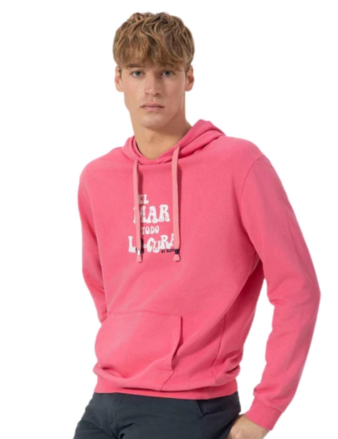 El Pulpo Sudadera Capucha El Mar Todo Lo-Cura Rosa