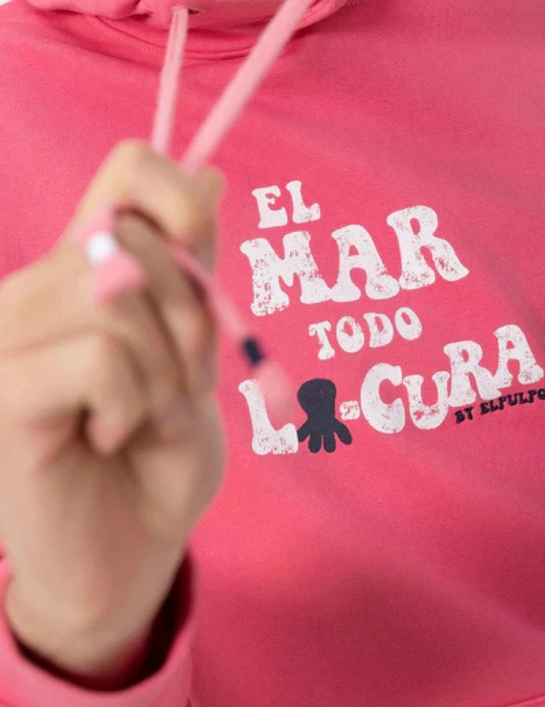 El Pulpo Sudadera Capucha El Mar Todo Lo-Cura Rosa