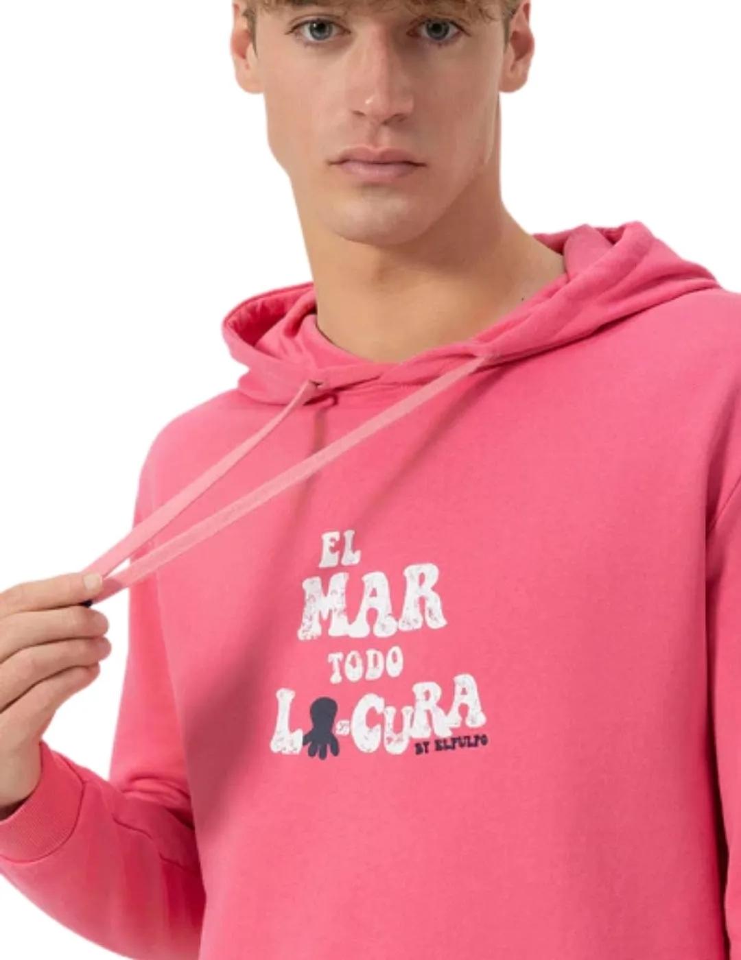 El Pulpo Sudadera Capucha El Mar Todo Lo-Cura Rosa