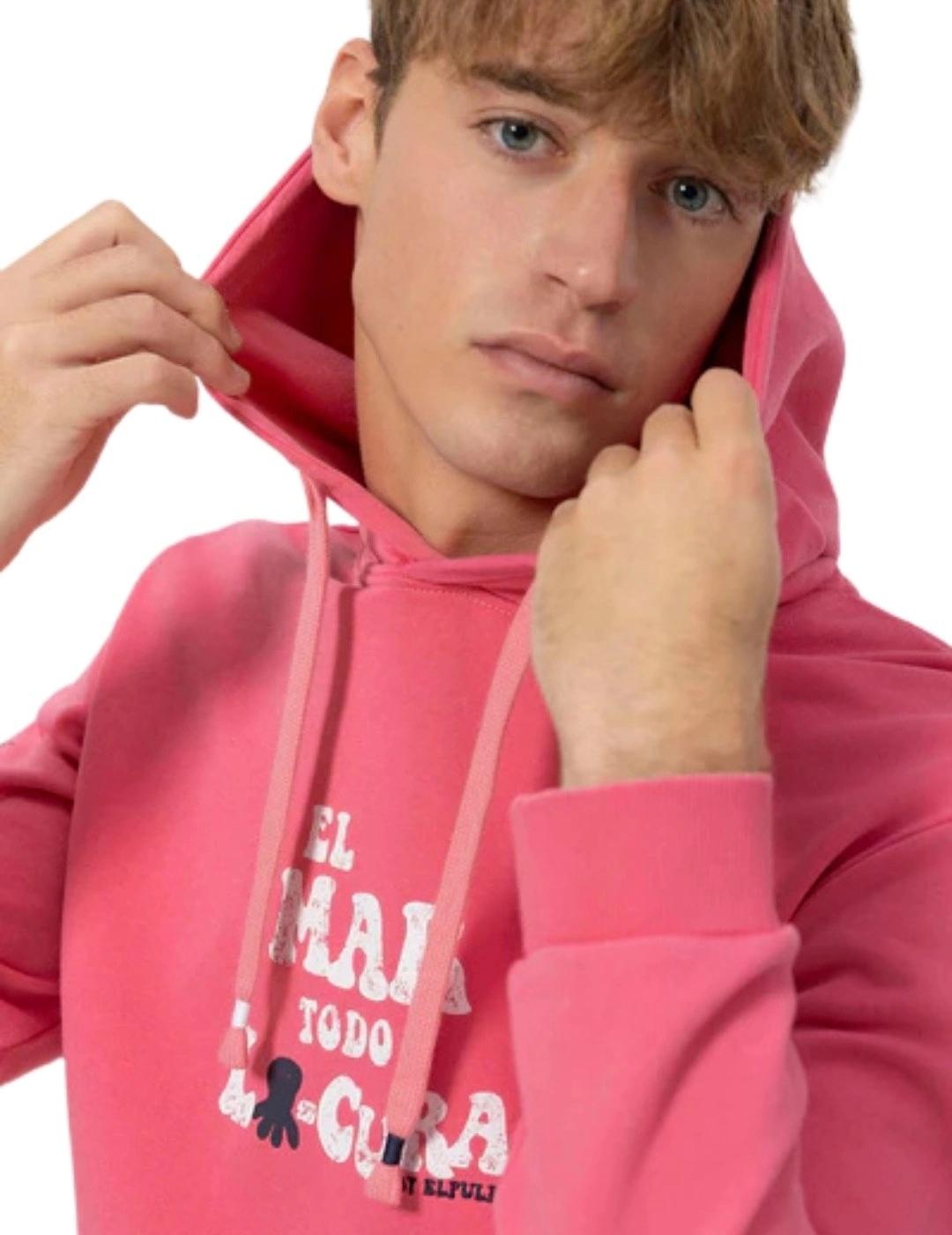 El Pulpo Sudadera Capucha El Mar Todo Lo-Cura Rosa