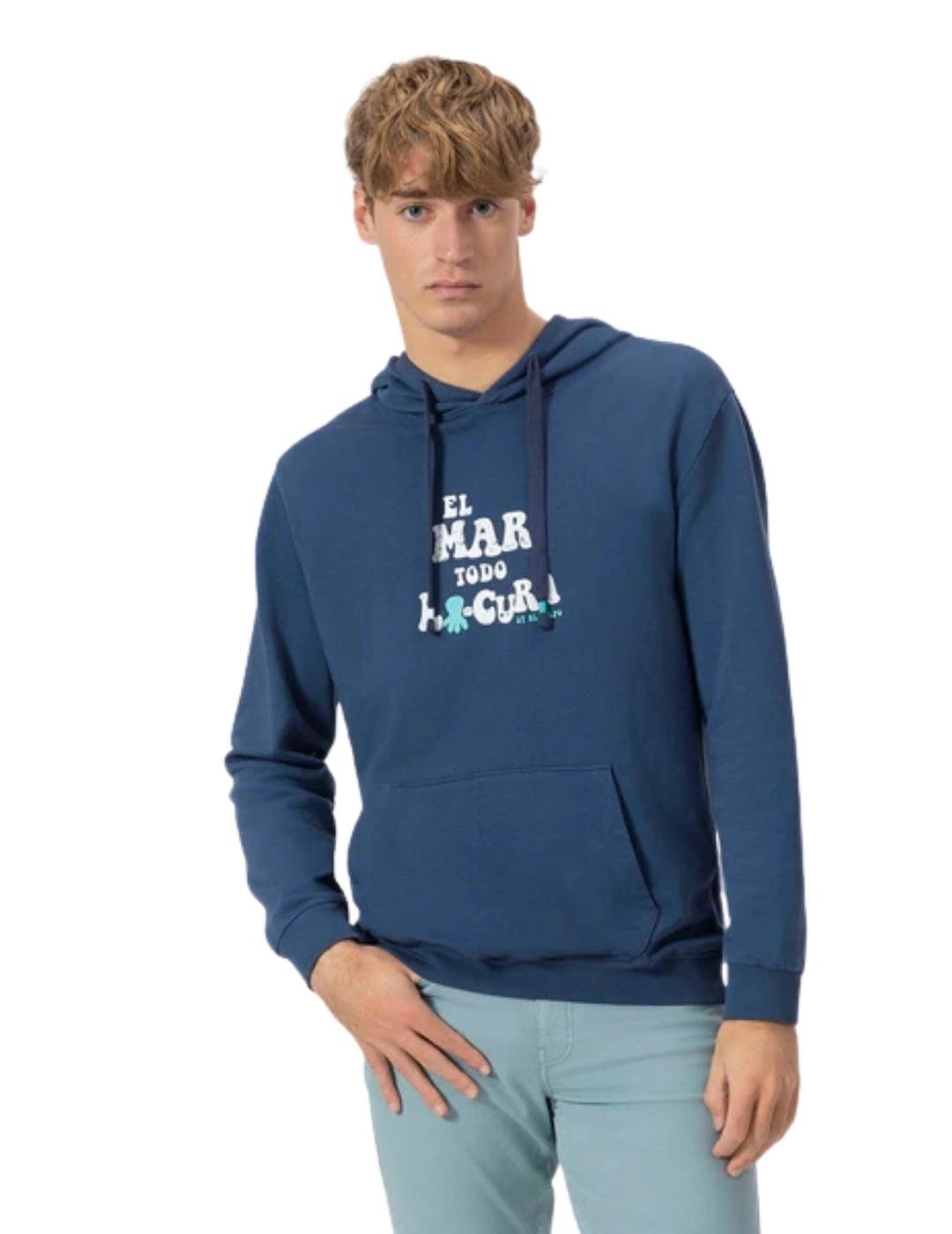 El Pulpo Sudadera Capucha El Mar Todo Lo-Cura Azul