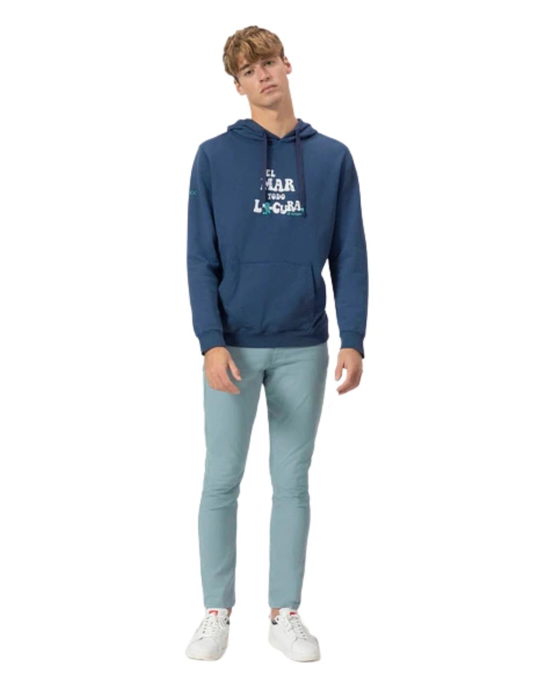 El Pulpo Sudadera Capucha El Mar Todo Lo-Cura Azul