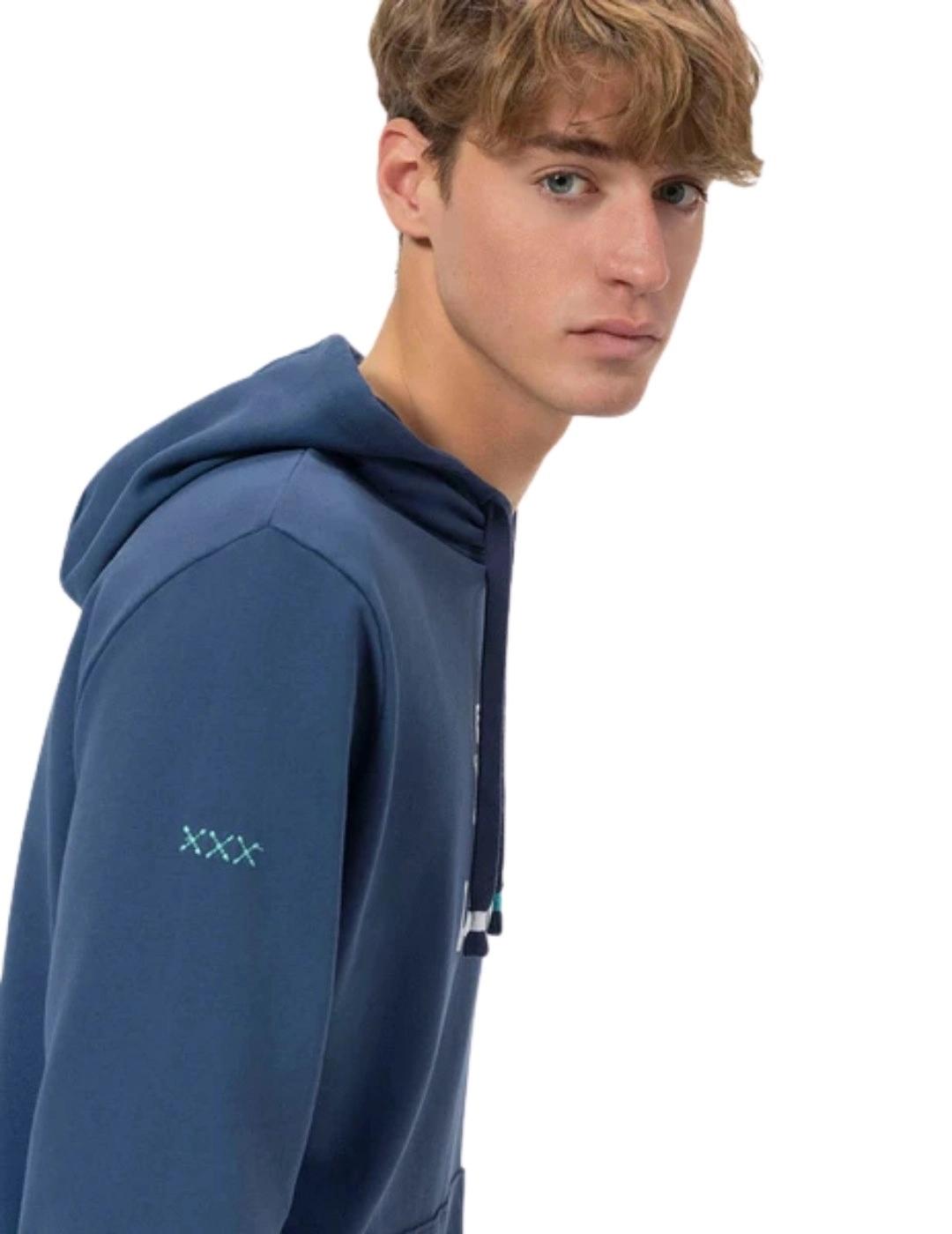 El Pulpo Sudadera Capucha El Mar Todo Lo-Cura Azul