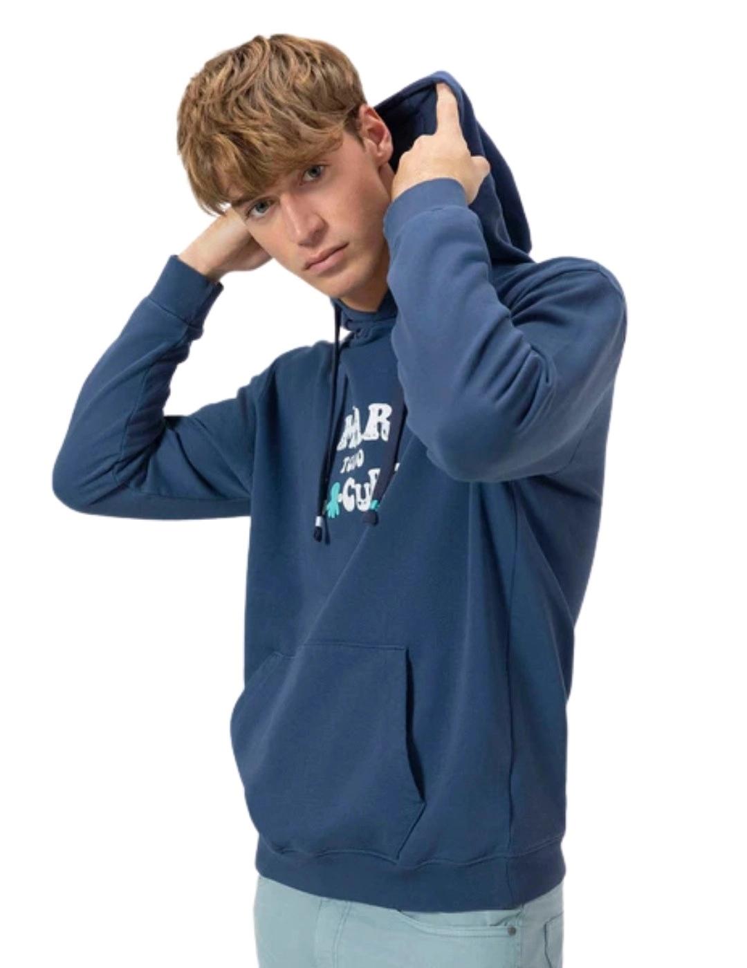 El Pulpo Sudadera Capucha El Mar Todo Lo-Cura Azul
