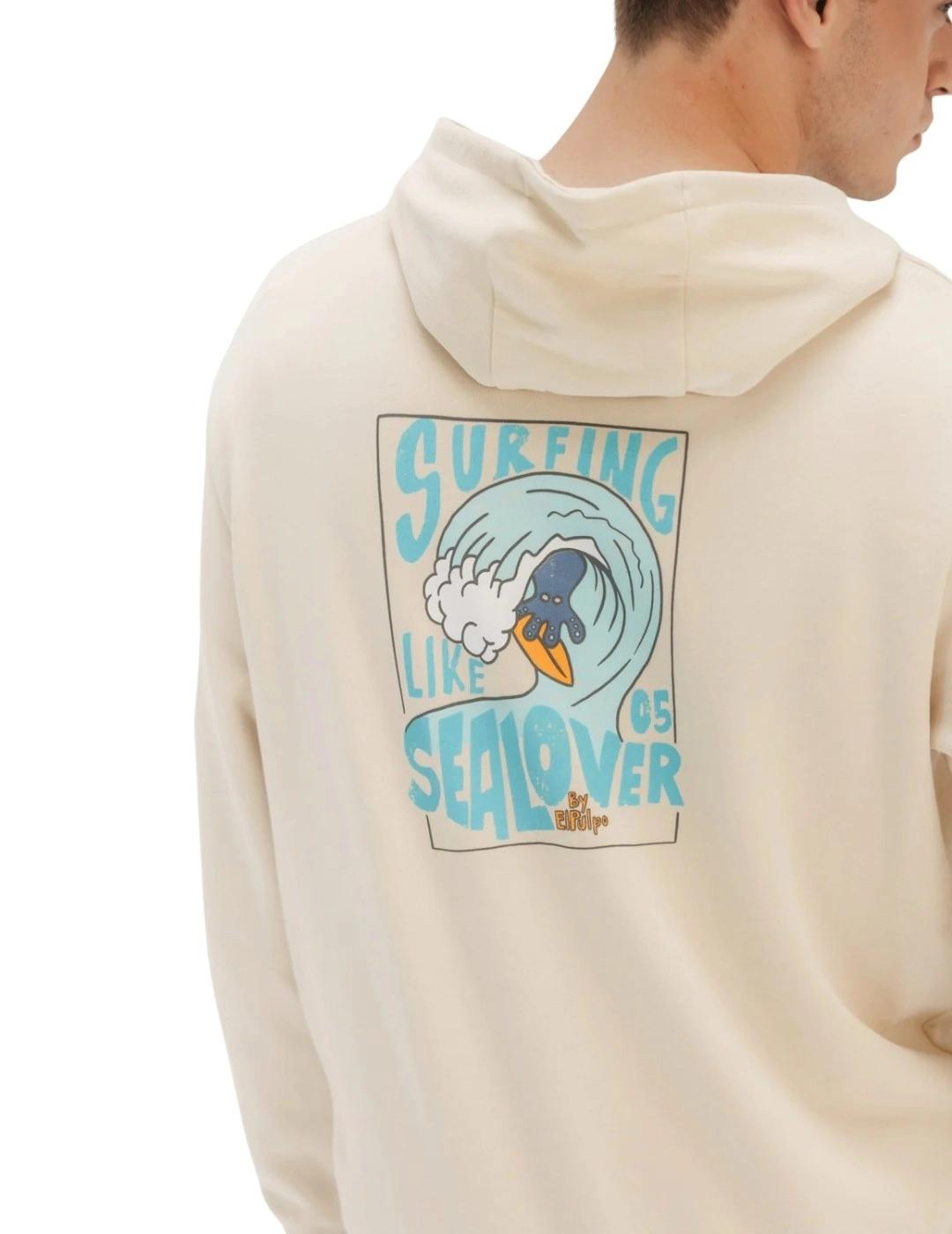 El Pulpo Sudadera capucha estampado Elpulpo Surfin