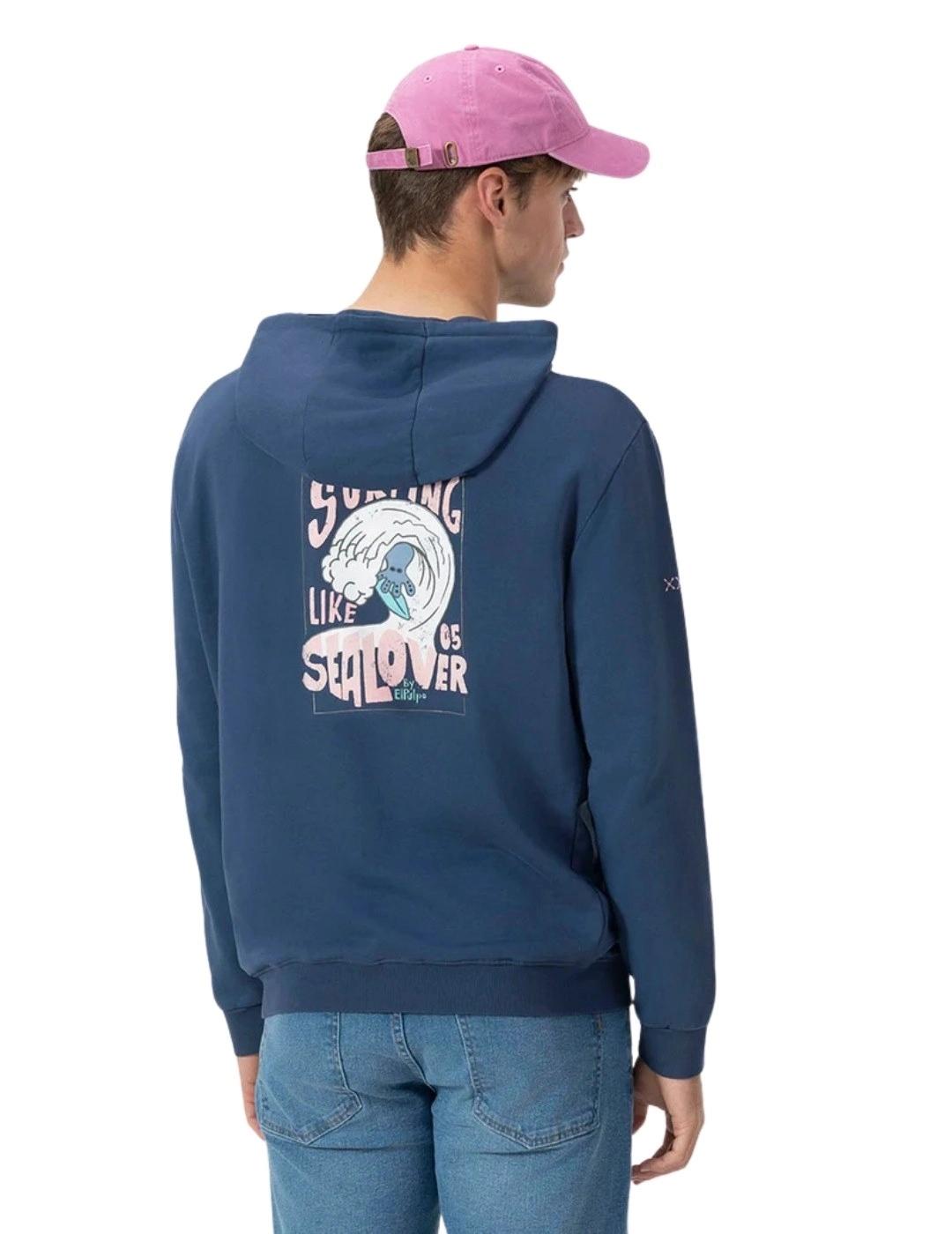 El Pulpo Sudadera Capucha Estampado Surfing Marino