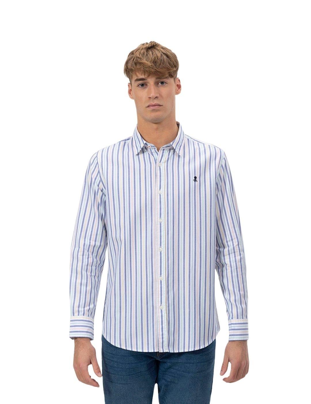 El Pulpo Camisa Cuello Botón Popeli N Rayas Combin