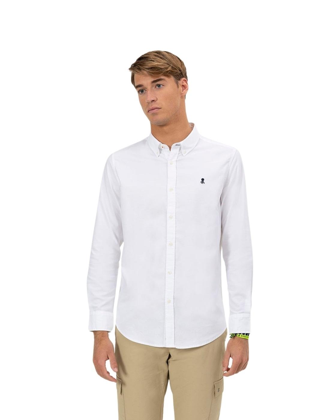 El Pulpo Camisa Cuello Botón Oxford Blanco Puro