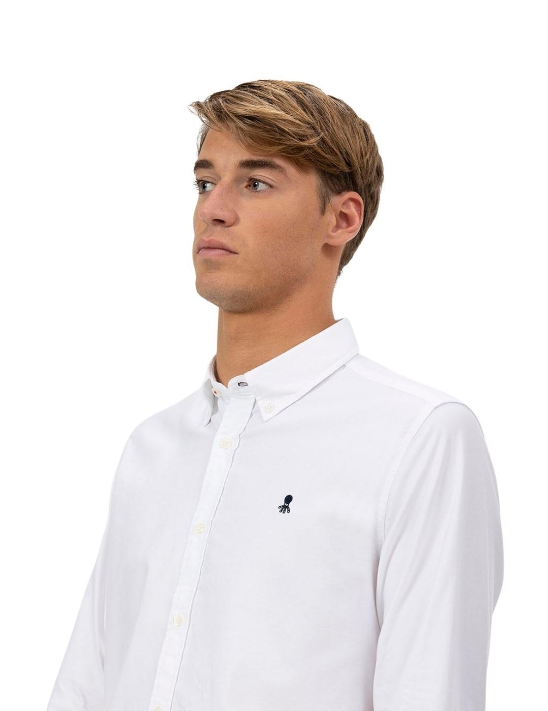 El Pulpo Camisa Cuello Botón Oxford Blanco Puro