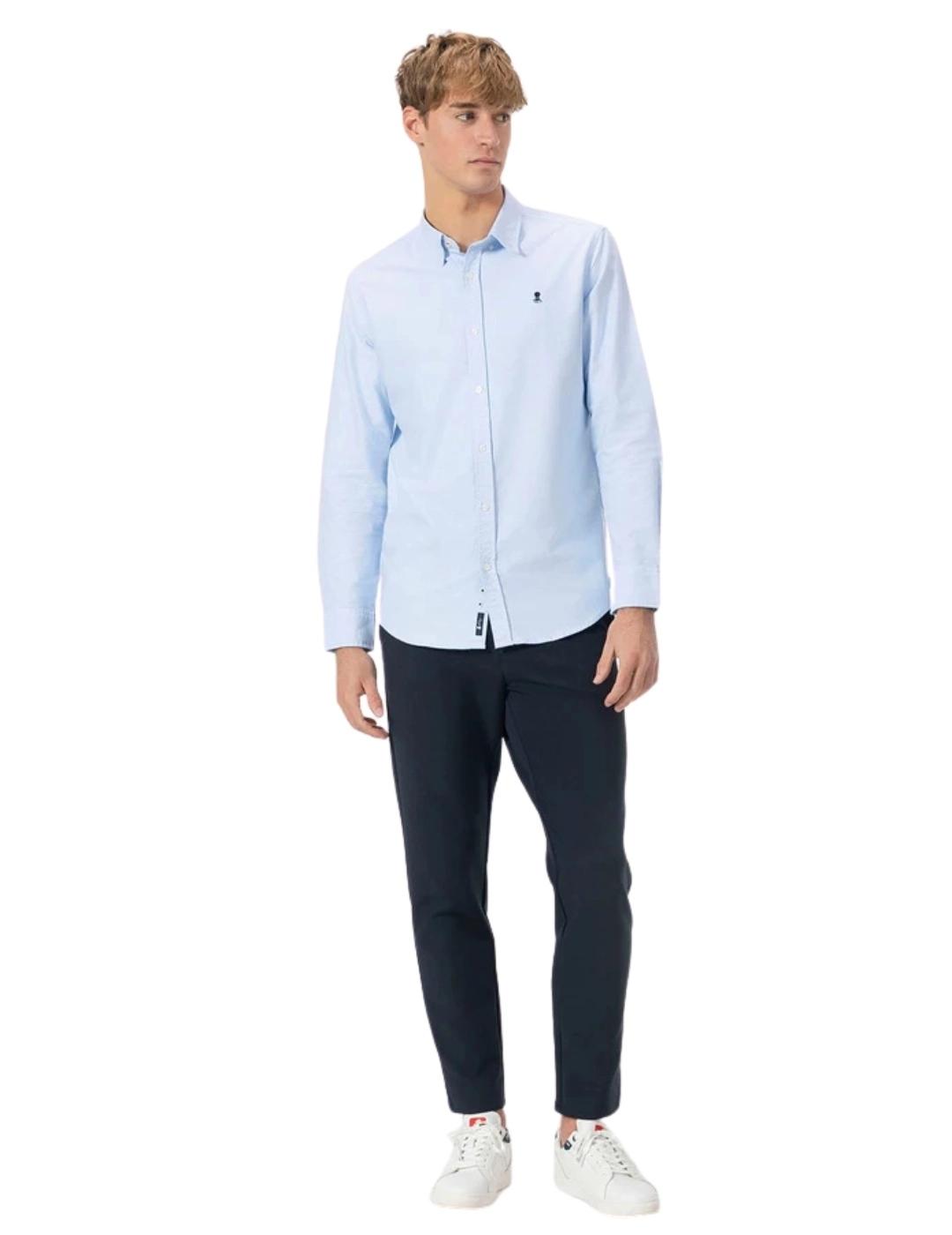El Pulpo Camisa Cuello Botón Oxford Azul