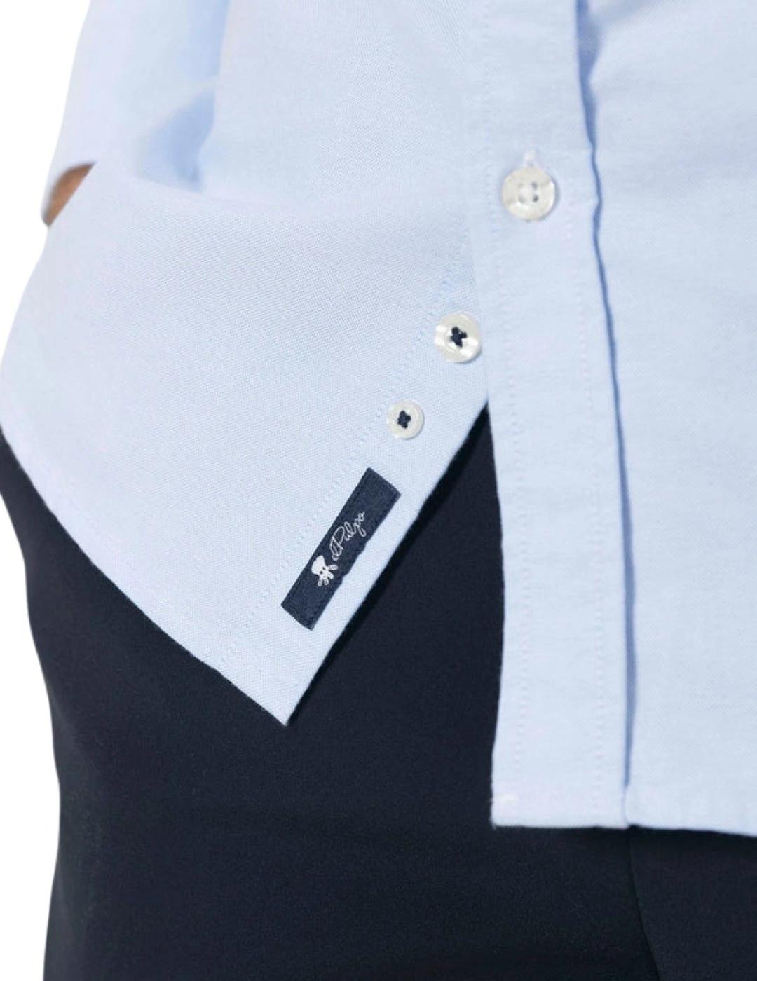 El Pulpo Camisa Cuello Botón Oxford Azul