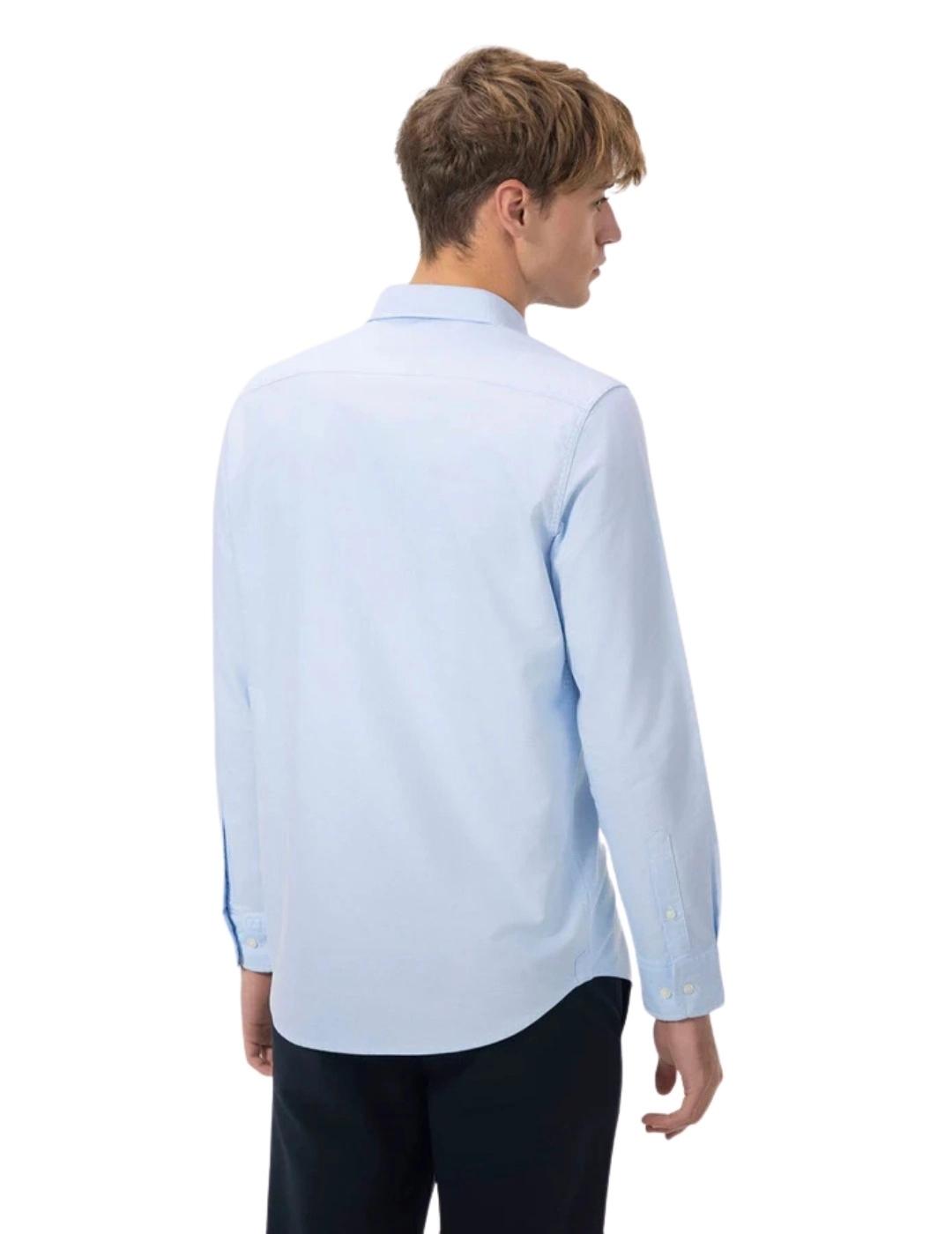 El Pulpo Camisa Cuello Botón Oxford Azul