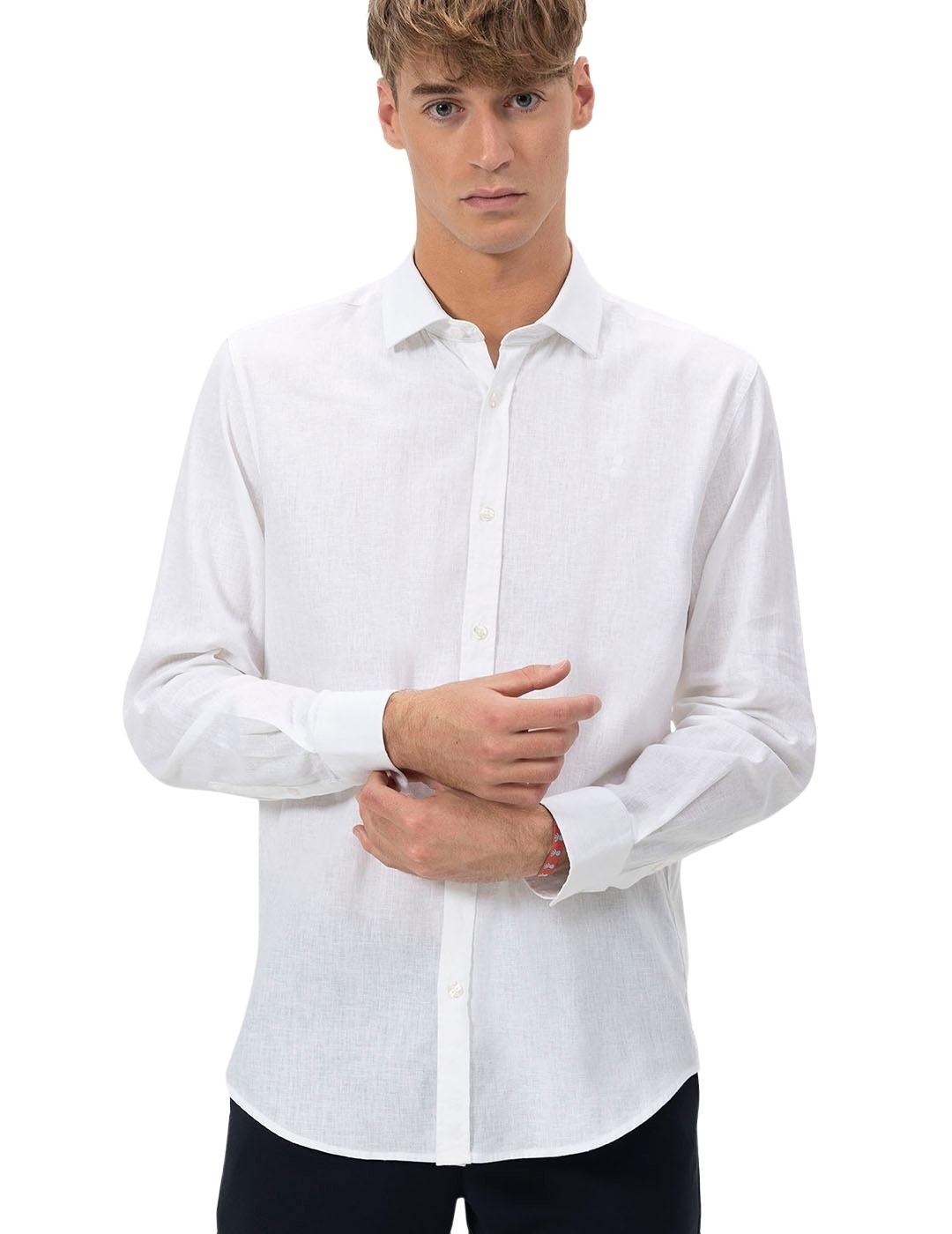 El Pulpo Camisa Lino Azul