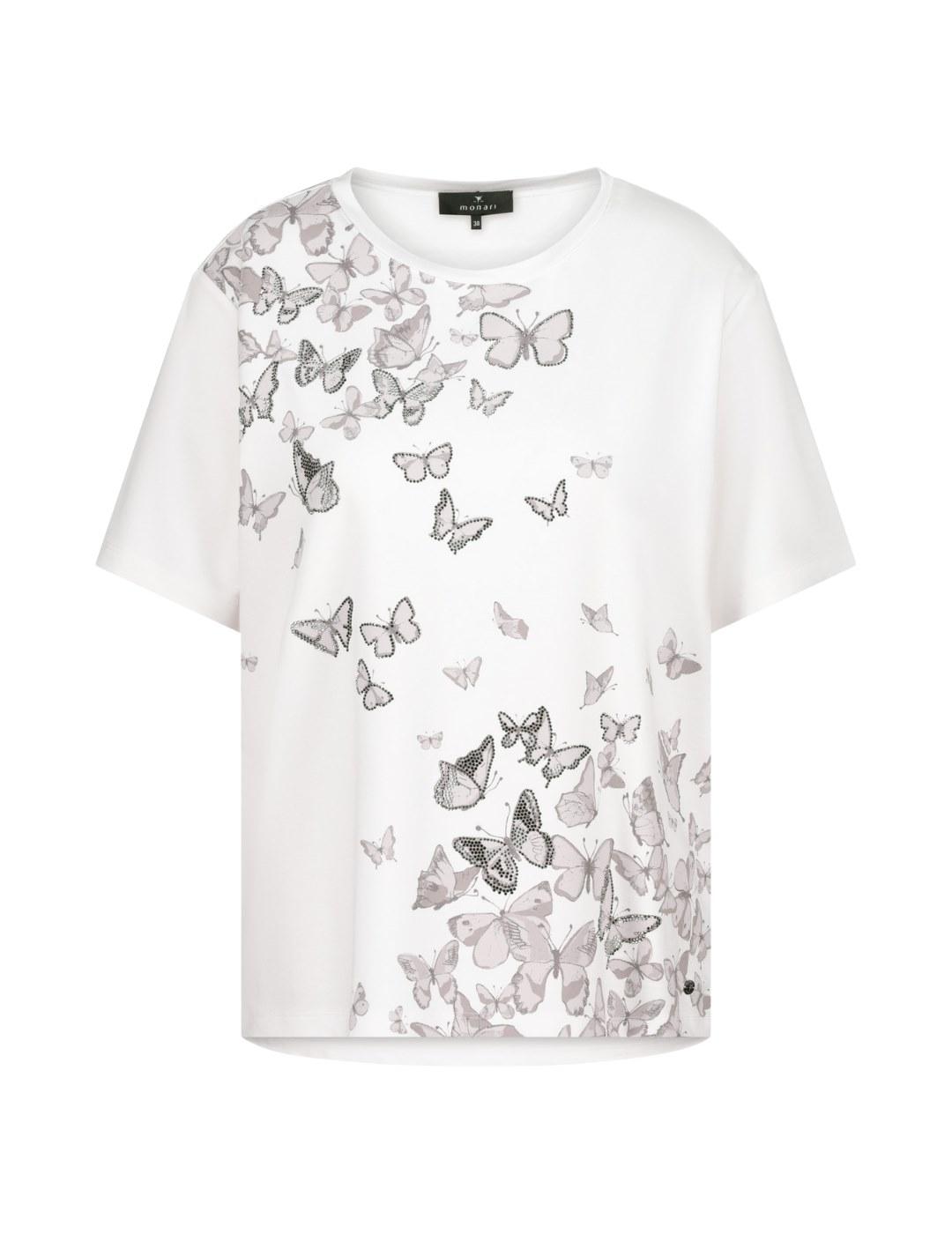 Monari Camiseta blanca con mariposas