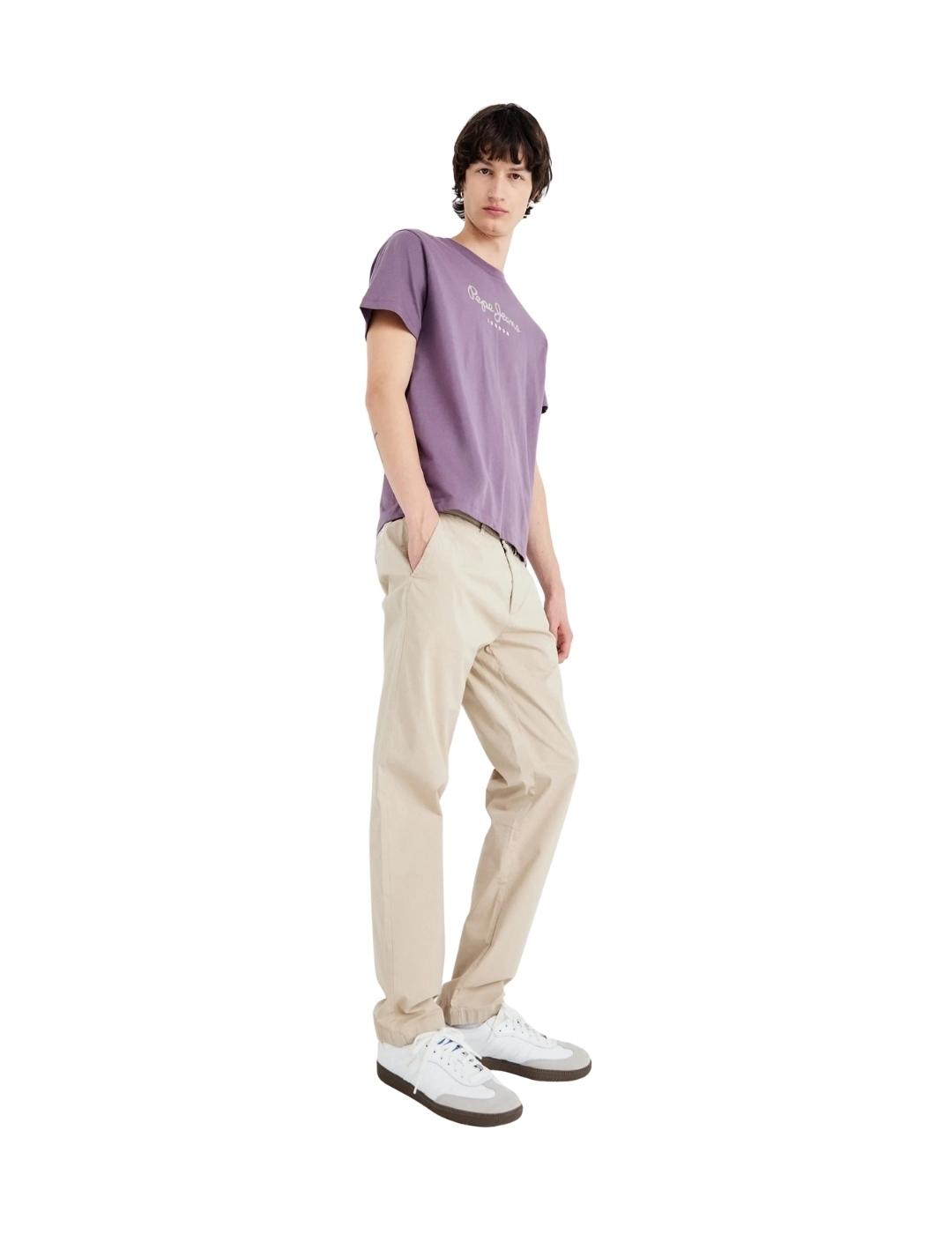 Pepe Jeans Pantalón Chino popelín fit slim beige