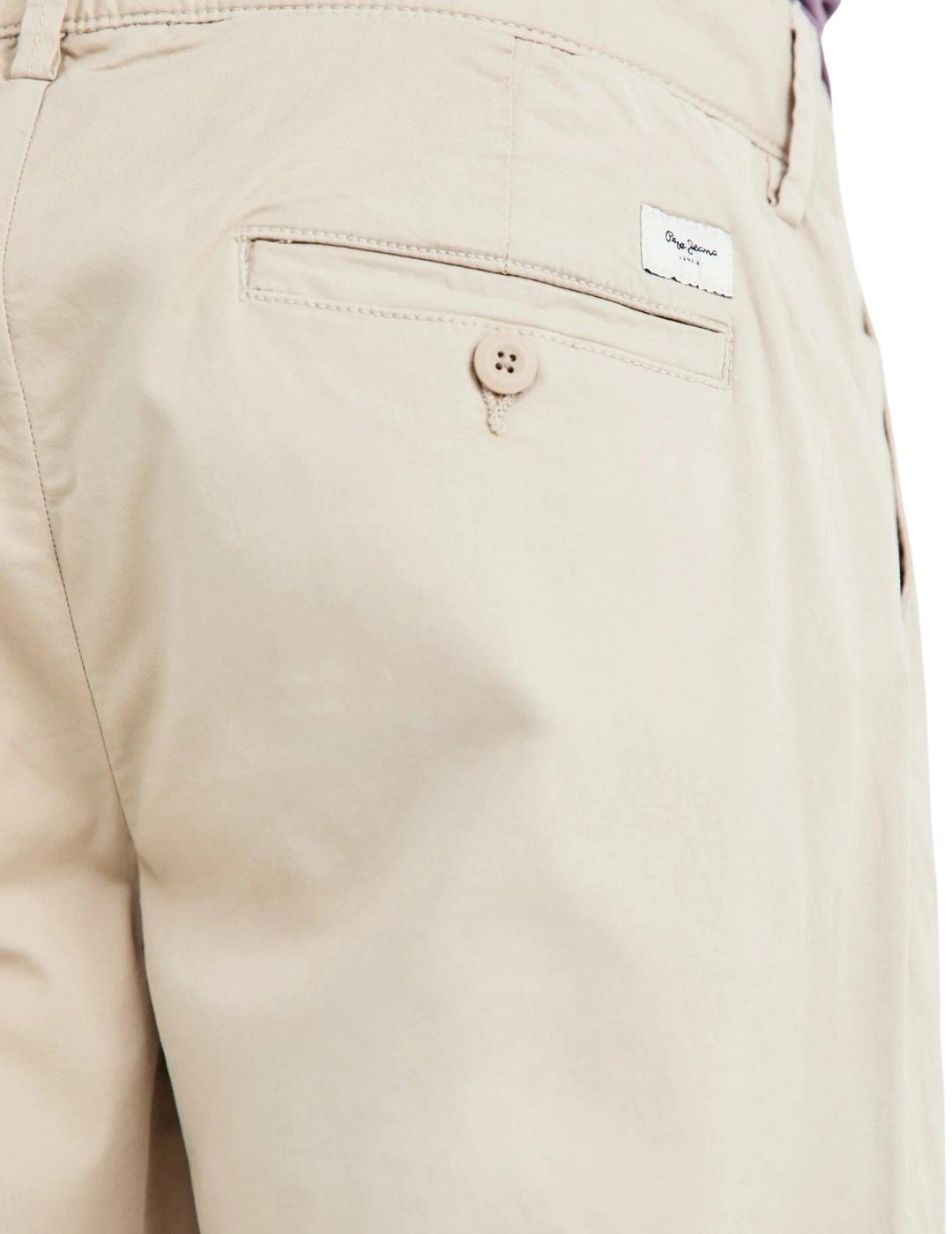 Pepe Jeans Pantalón Chino popelín fit slim beige