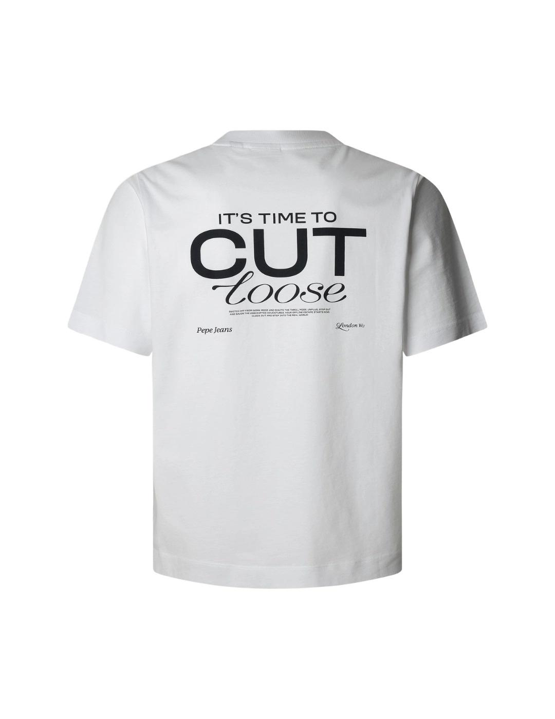 Pepe Jeans Camiseta blanca letras blanca hombre