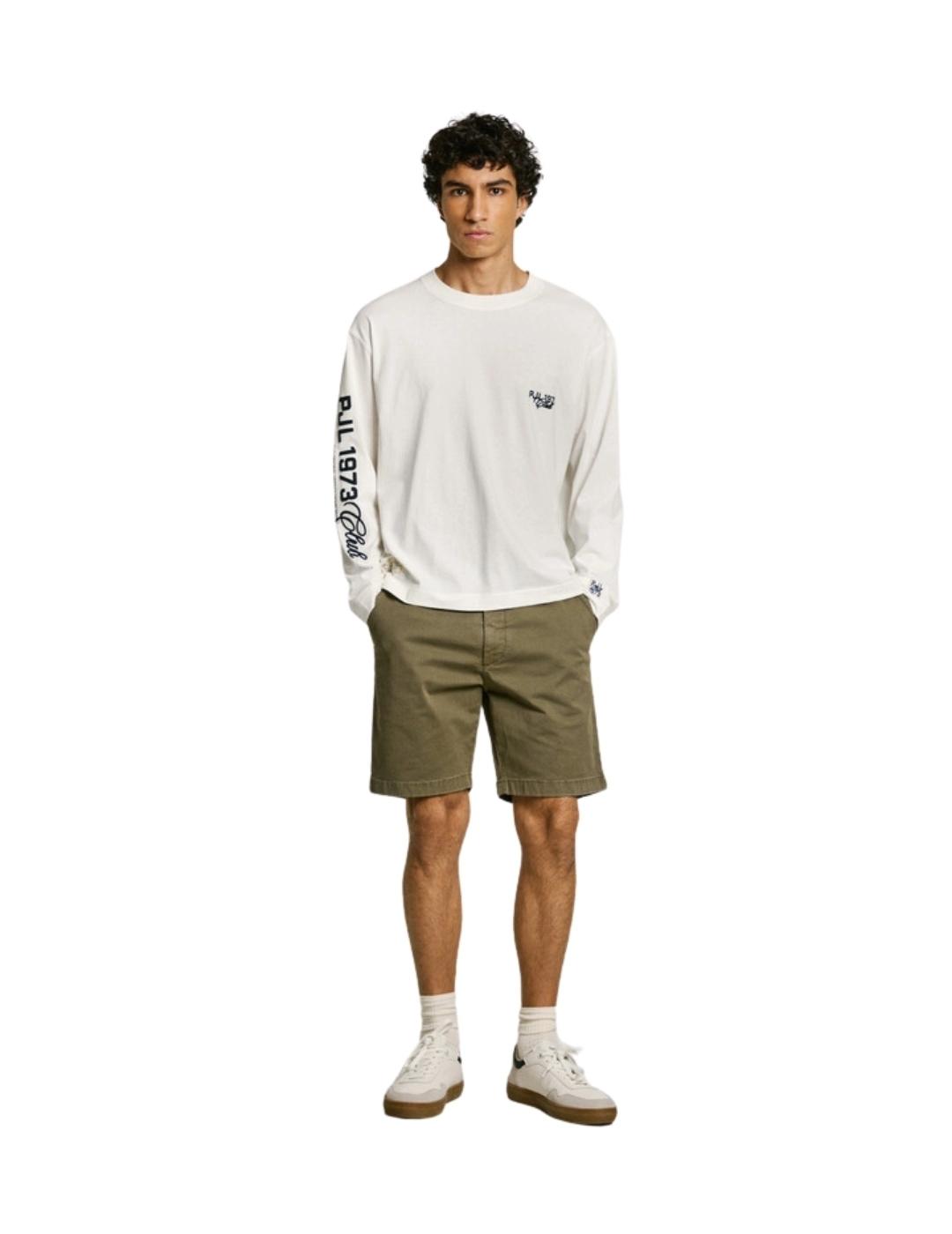 Pepe Jeans Bermuda chino fit regular verde hombre