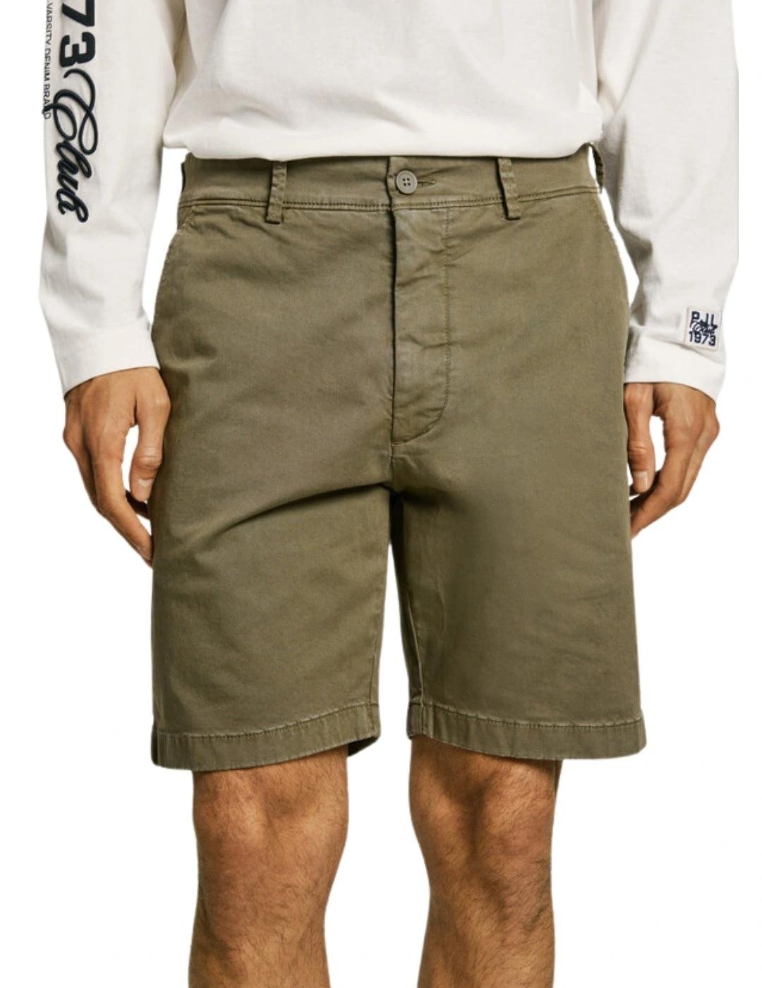 Pepe Jeans Bermuda chino fit regular verde hombre