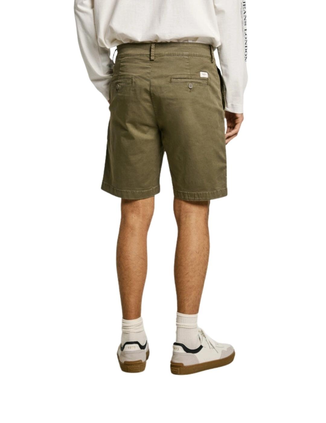 Pepe Jeans Bermuda chino fit regular verde hombre