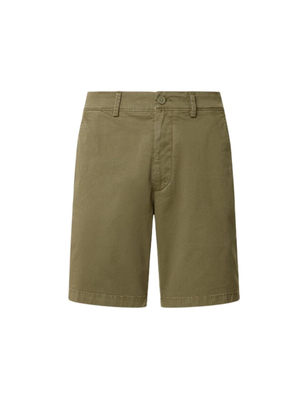 Pepe Jeans Bermuda chino fit regular verde hombre