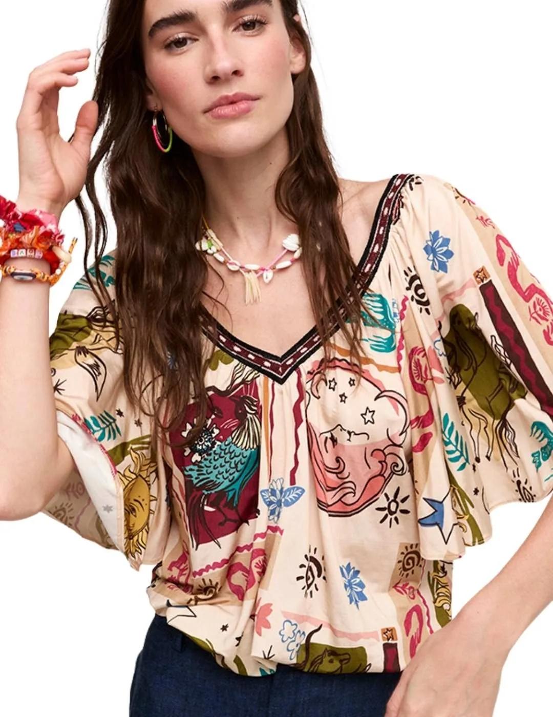 Aldo Martins Camiseta Pico manga corta Multicolor