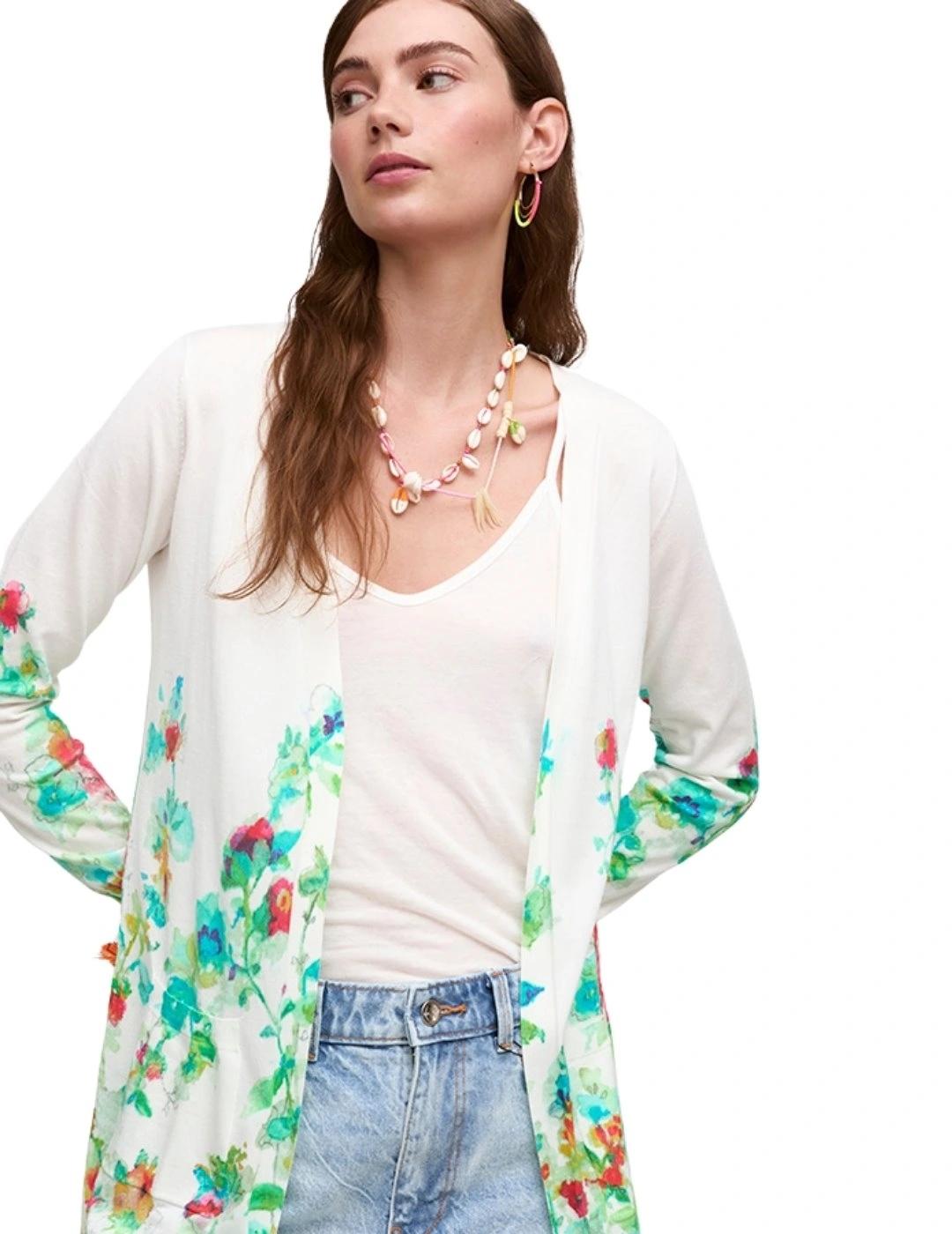 Aldo Martins Chaqueta Blanca con flores verdes