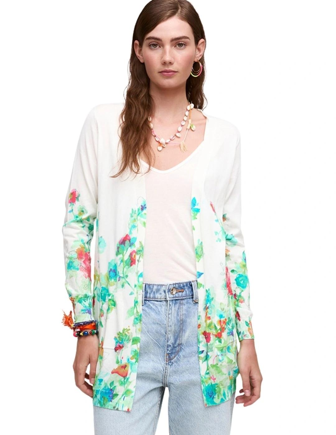 Aldo Martins Chaqueta Blanca con flores verdes