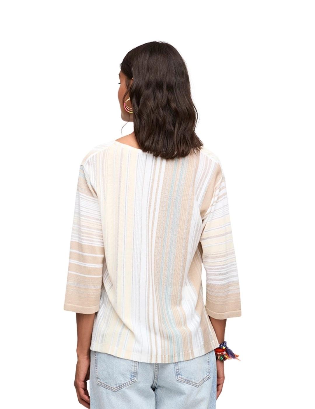 Aldo Martins Jersey manga 3/4 crudo a rayas