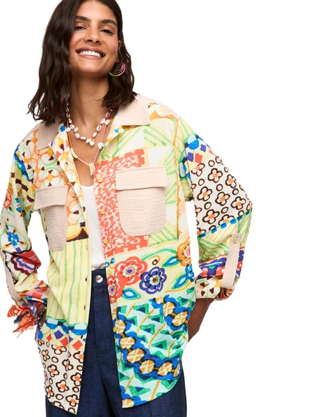 Aldo Martins Chaqueta Amarilla estampada