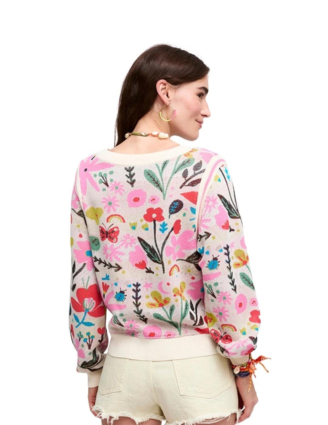 Aldo Martins Jersey Claro con flores de colores