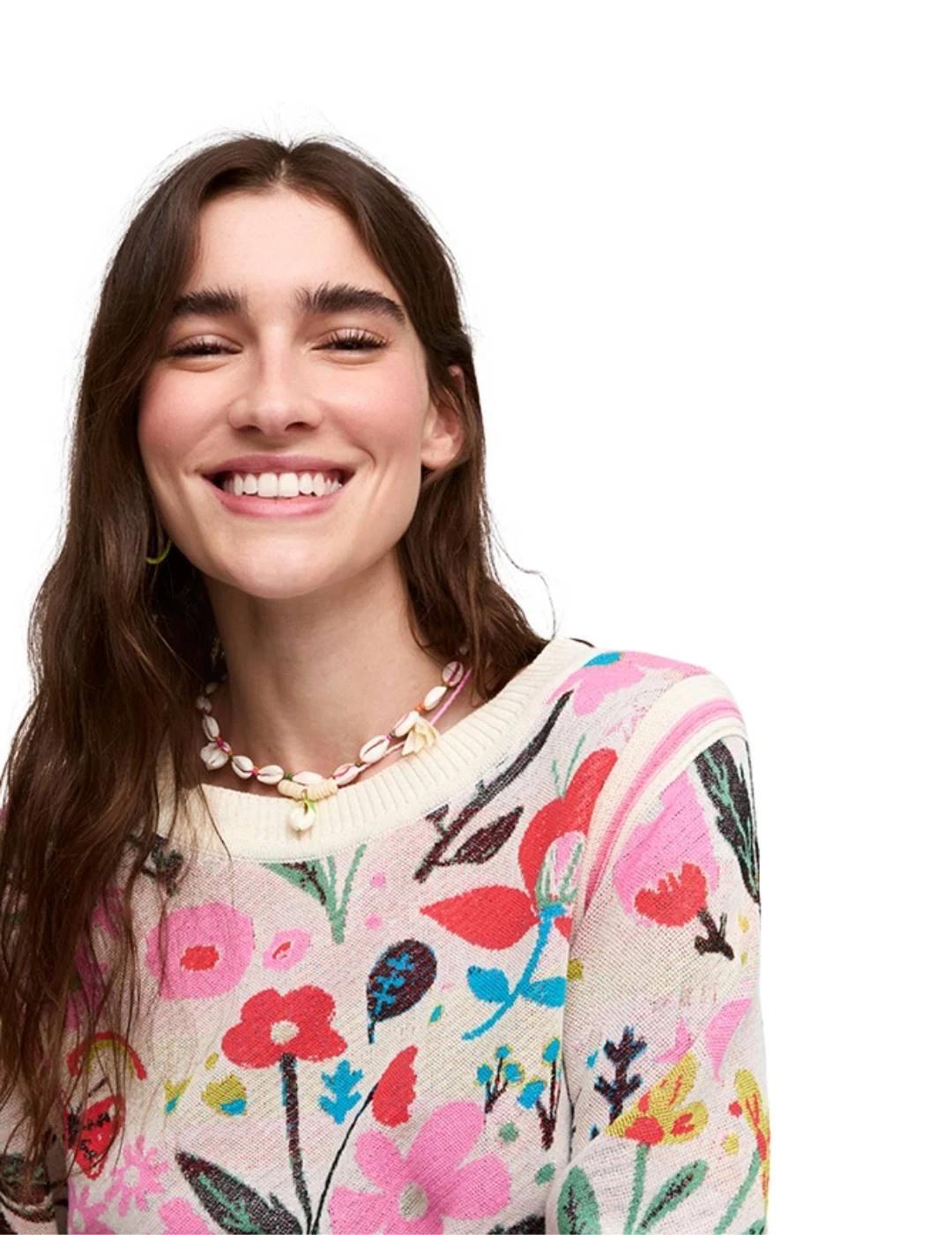 Aldo Martins Jersey Claro con flores de colores