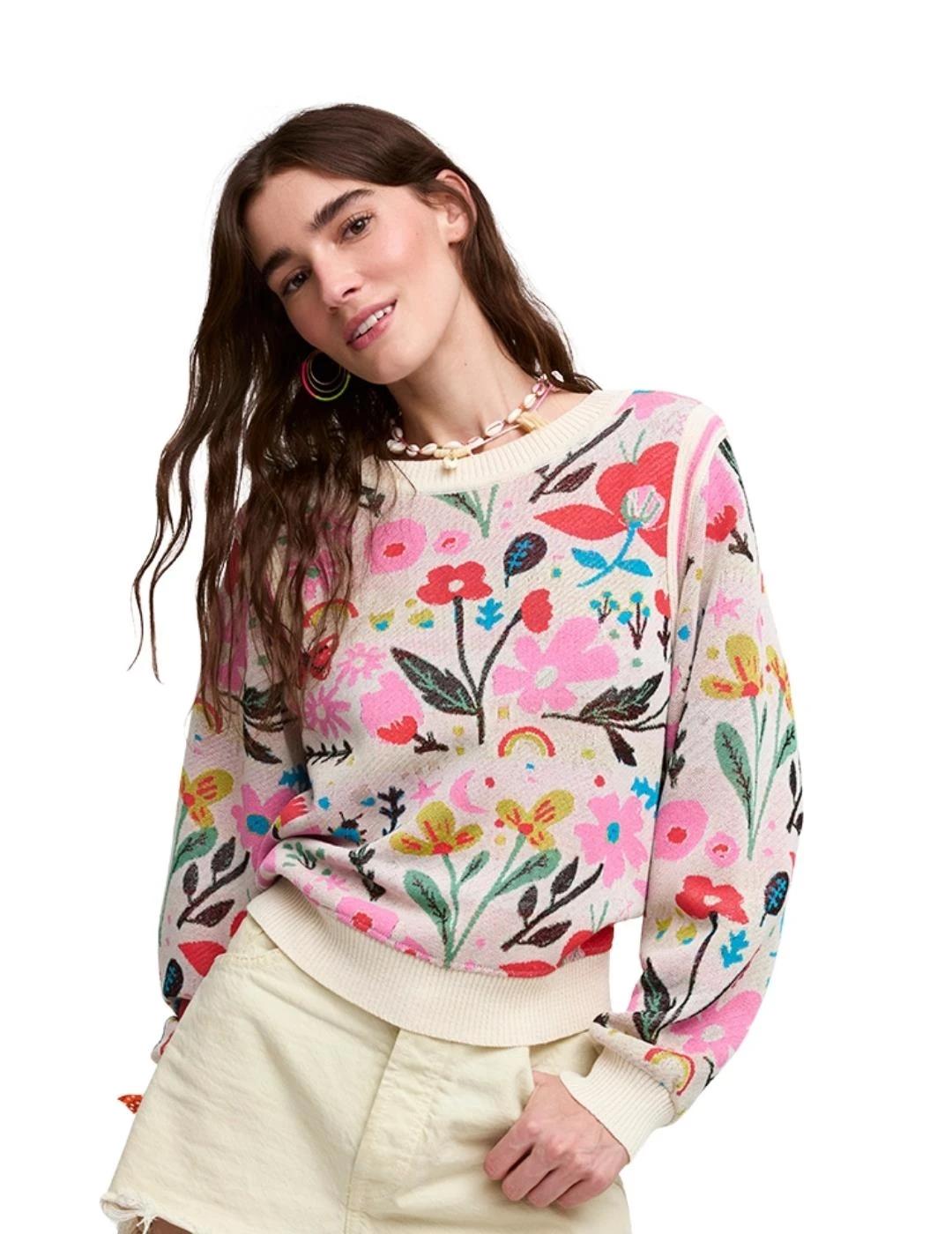 Aldo Martins Jersey Claro con flores de colores