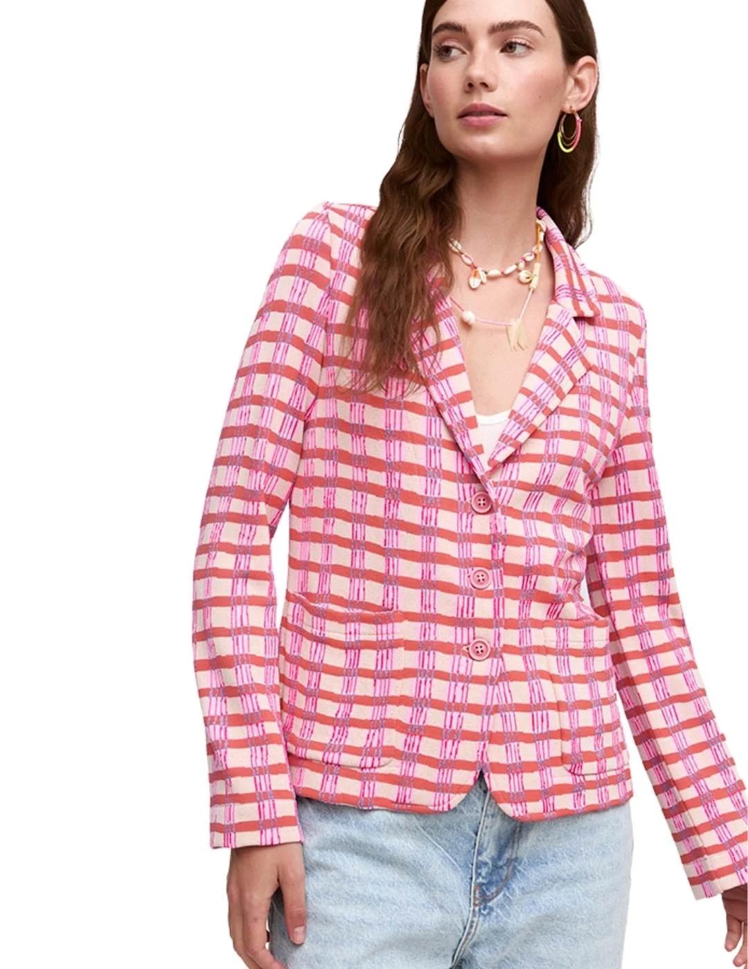 Aldo Martins Americana Teja de cuadros rosa