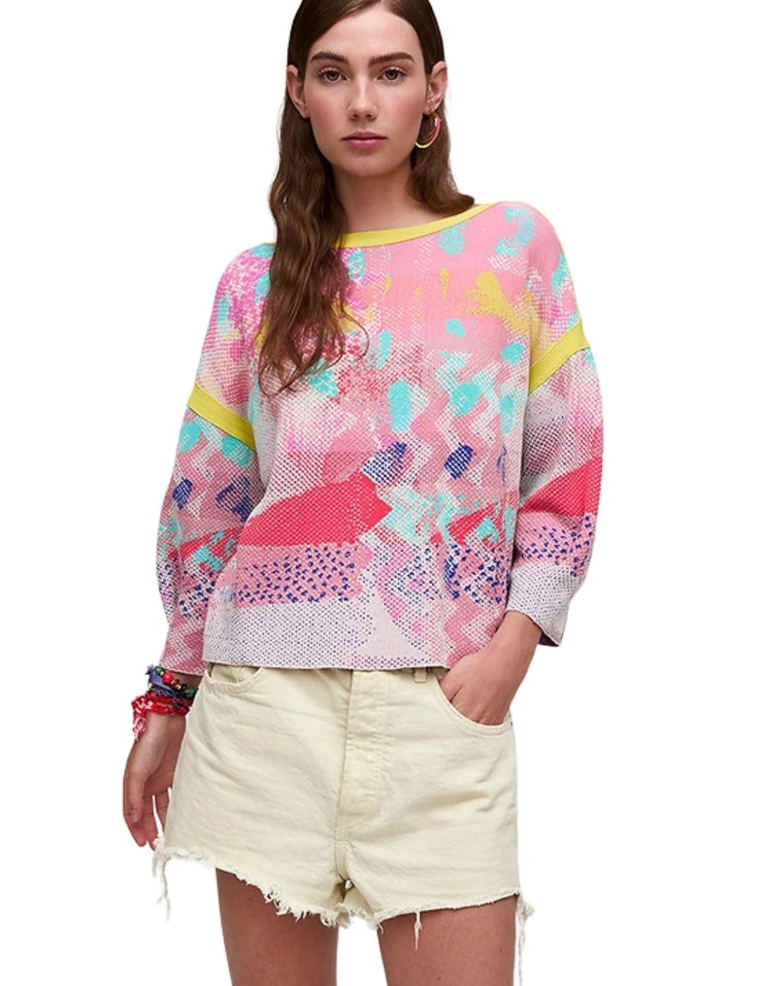 Aldo Martins Jersey Multicolor Coral estampado