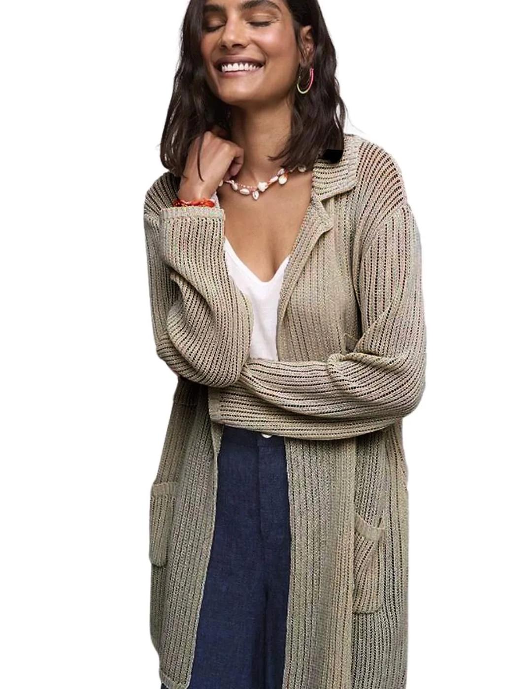 Aldo Martins Cárdigan Largo color Beige