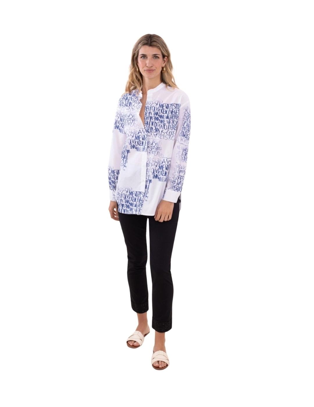 Anna Mora Camisa Letras Bicolor