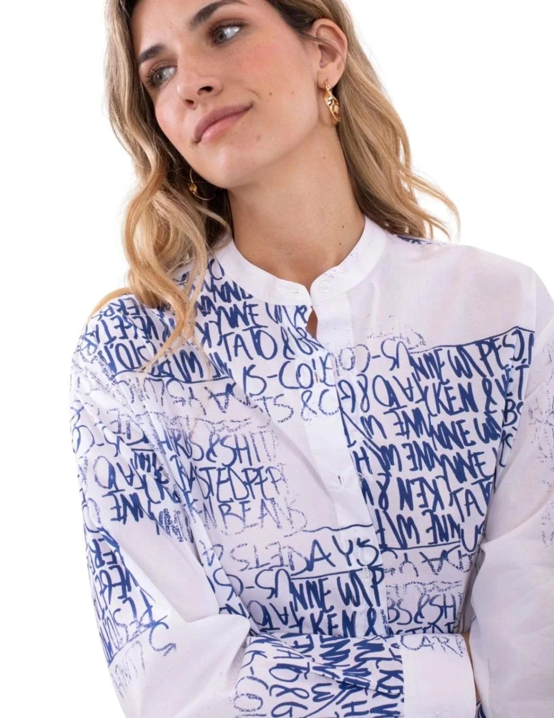 Anna Mora Camisa Letras Bicolor